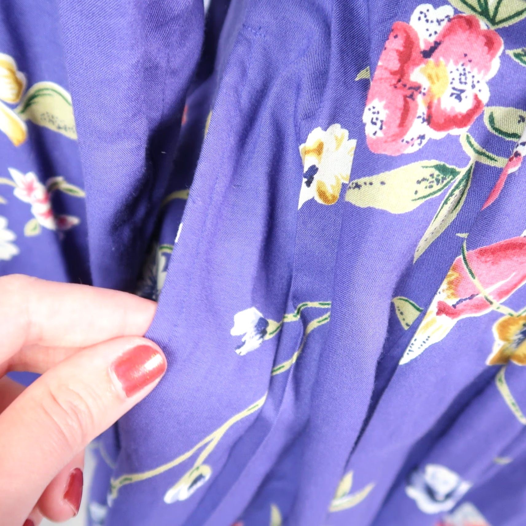 Vintage VINTAGE Together! Purple Floral Bird Print Maxi Shirt Dress 8 Ladies 90s 80s Long Sleeve Button Front Belt Workwear Casual Floral Size M / US 6-8 / IT 42-44 - 6 Thumbnail