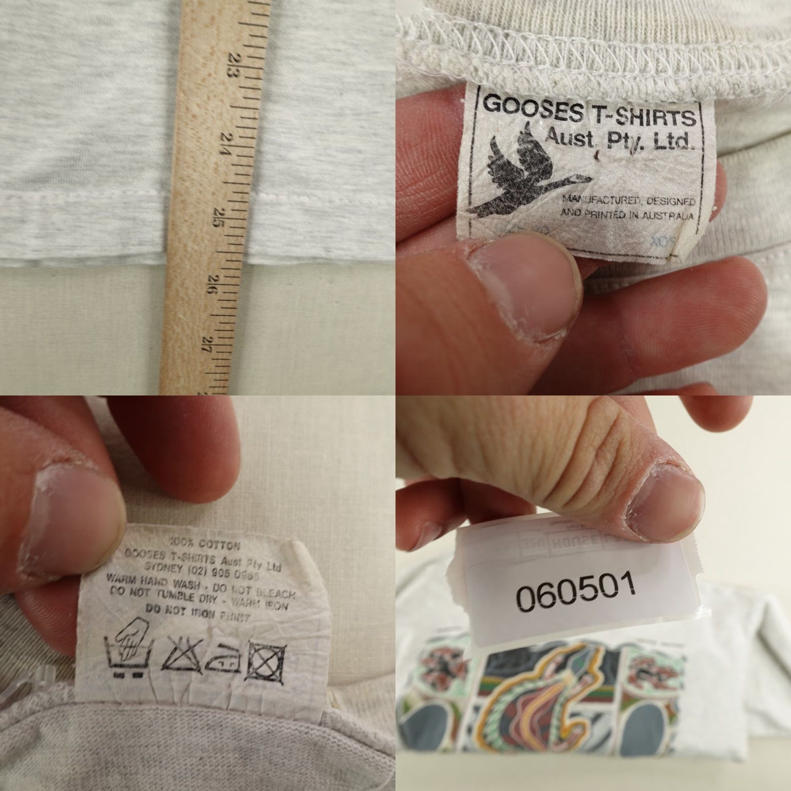 Vintage VINTAGE Gooses Max Conlon Shirt Mens Large Gray Graphic Print Australian Animals 90s Size US L / EU 52-54 / 3 - 8 Thumbnail
