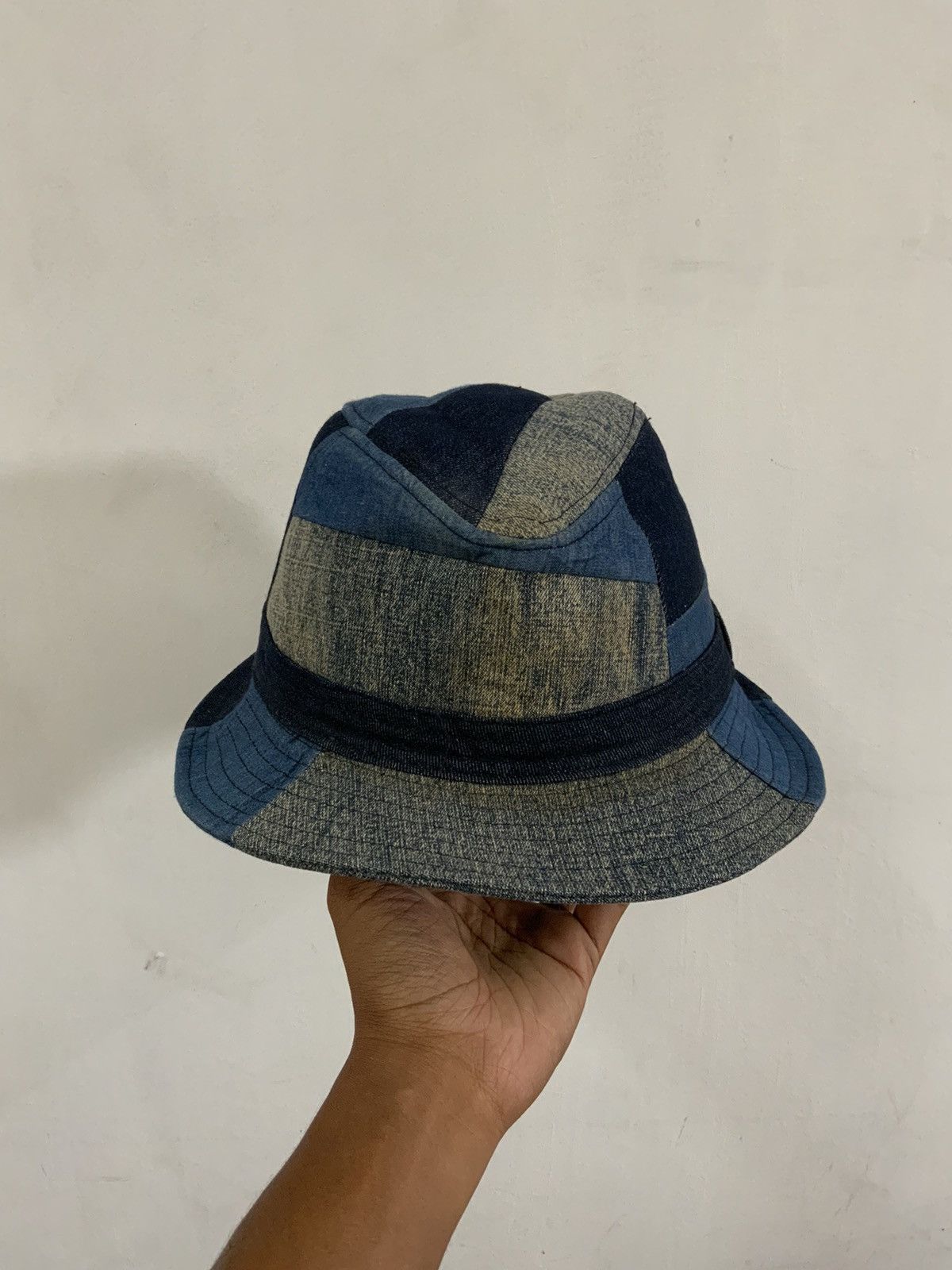If Six Was Nine Ruben Patchwork Denim Hat Size ONE SIZE - 5 Thumbnail