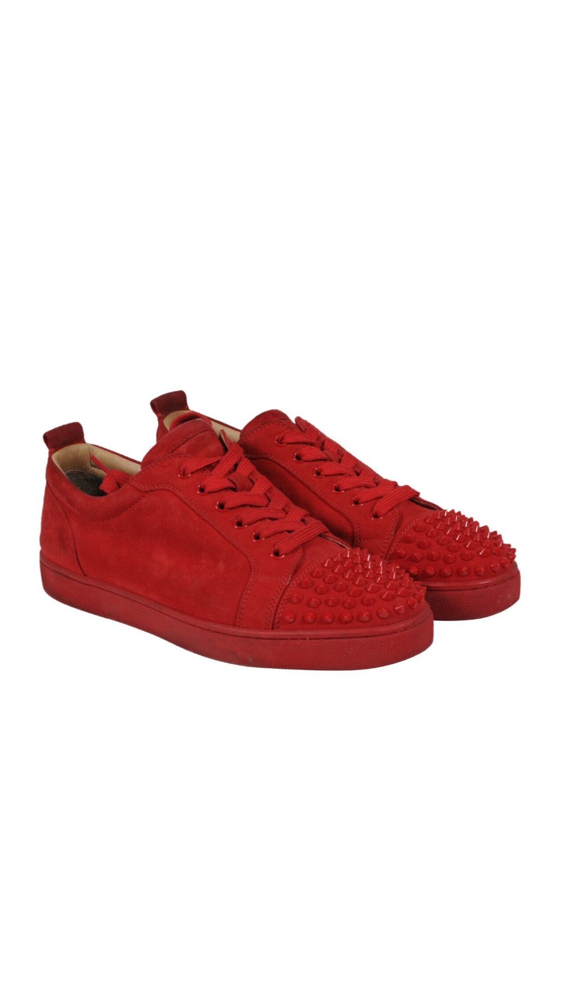 Christian Louboutin Louis Jr's Red Spike Suede Trainers Sneakers Low Top Size US 9 / EU 42 - 12 Thumbnail