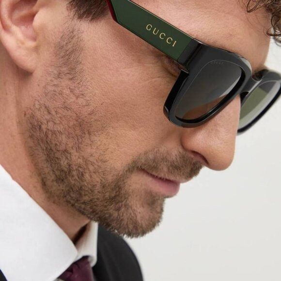 Gucci Gucci GG1670SK 003 Sunglasses Black\Havana Square Frame Size ONE SIZE - 3 Thumbnail