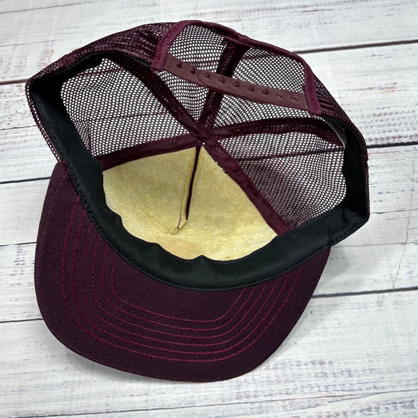 Commando Medical Group Air Mobility Command Tucker Hat Burgundy Air Force Snapback Trucker Hat Men One Size Burgundy Size ONE SIZE - 4 Thumbnail