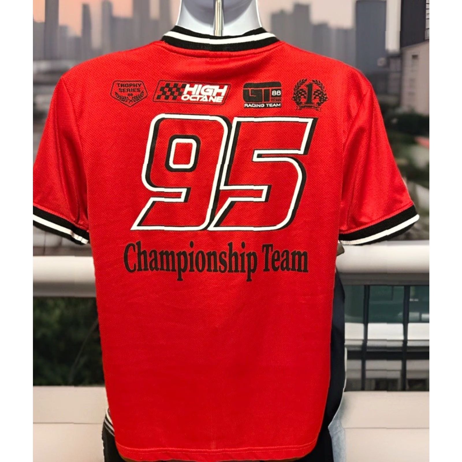 Vintage VINTAGE Miami Championship Racing Team 95 Shirt Men Medium Red Short Sleeve Polyester Size US M / EU 48-50 / 2 - 4 Thumbnail