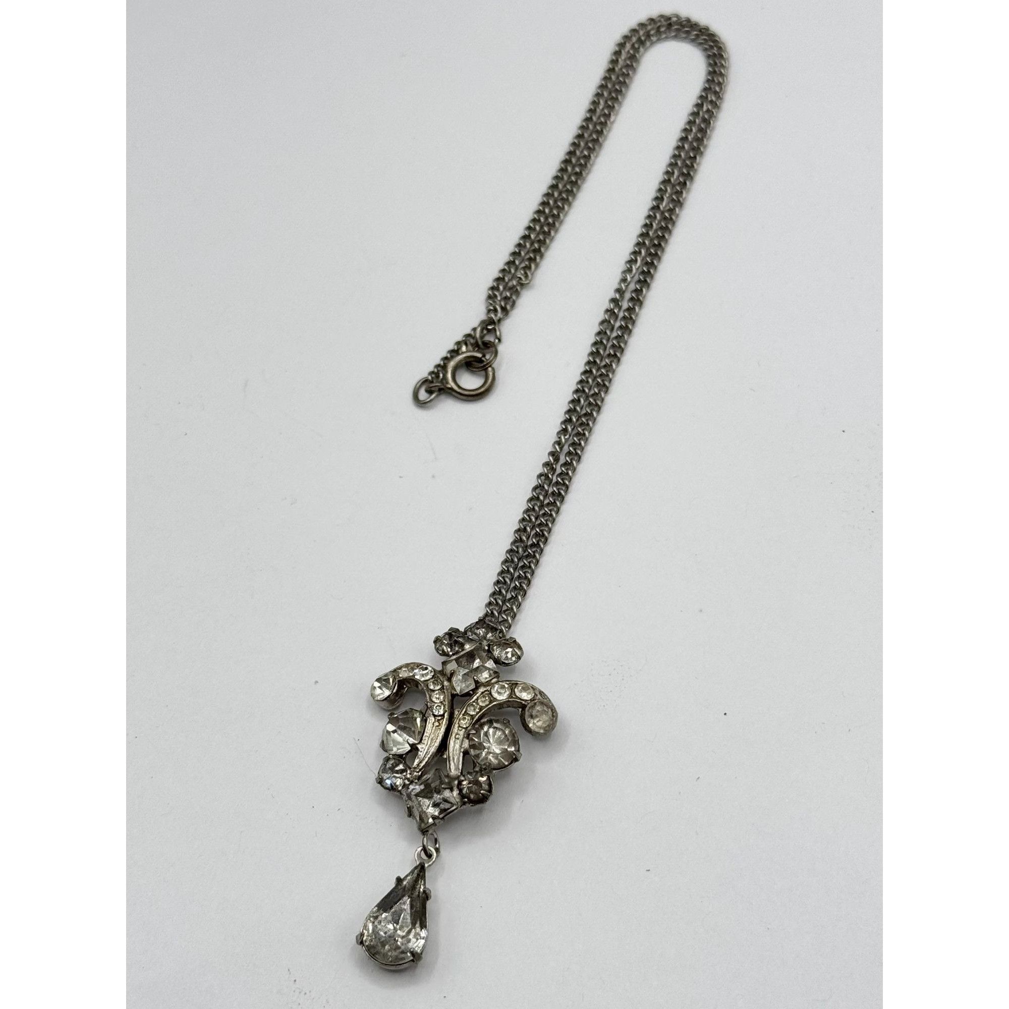 Vintage Estate Karu Rhinestone Vintage Pendant Necklace Size ONE SIZE - 3 Thumbnail