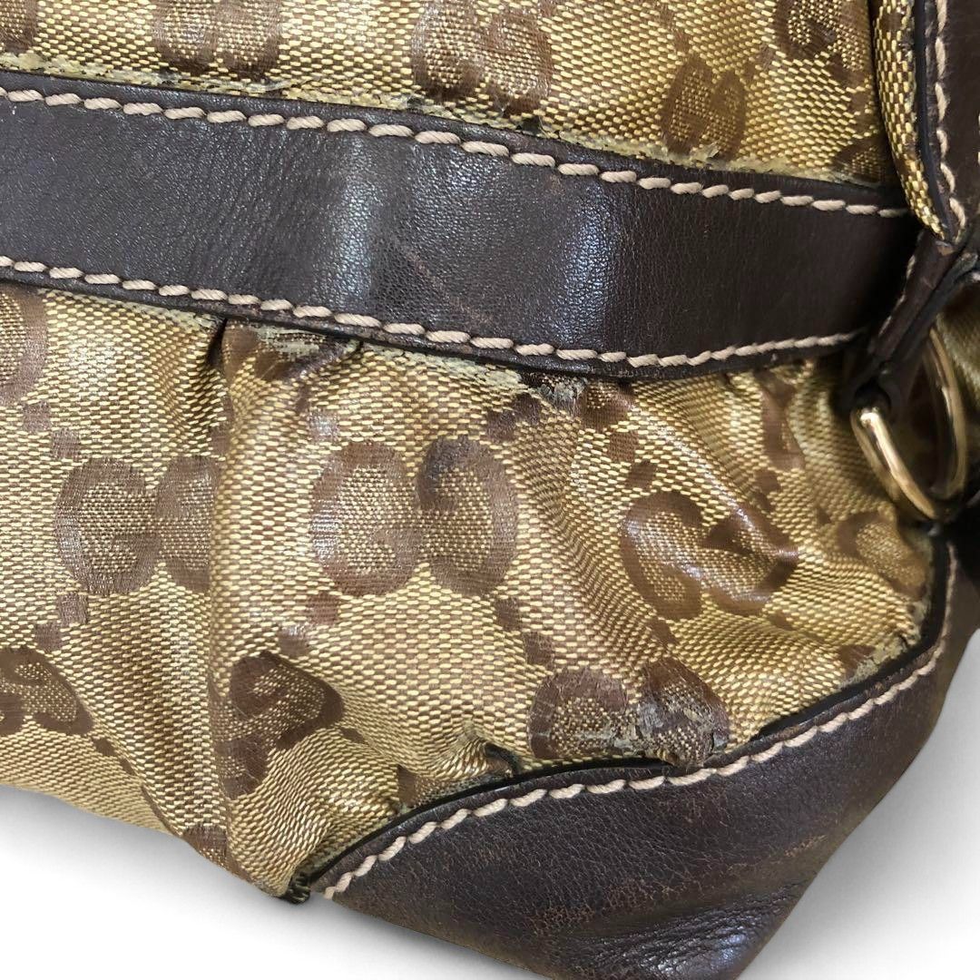 Gucci Gucci - Crystal Handbag Beige Brown Nylon Coated Canvas Size ONE SIZE - 10 Thumbnail