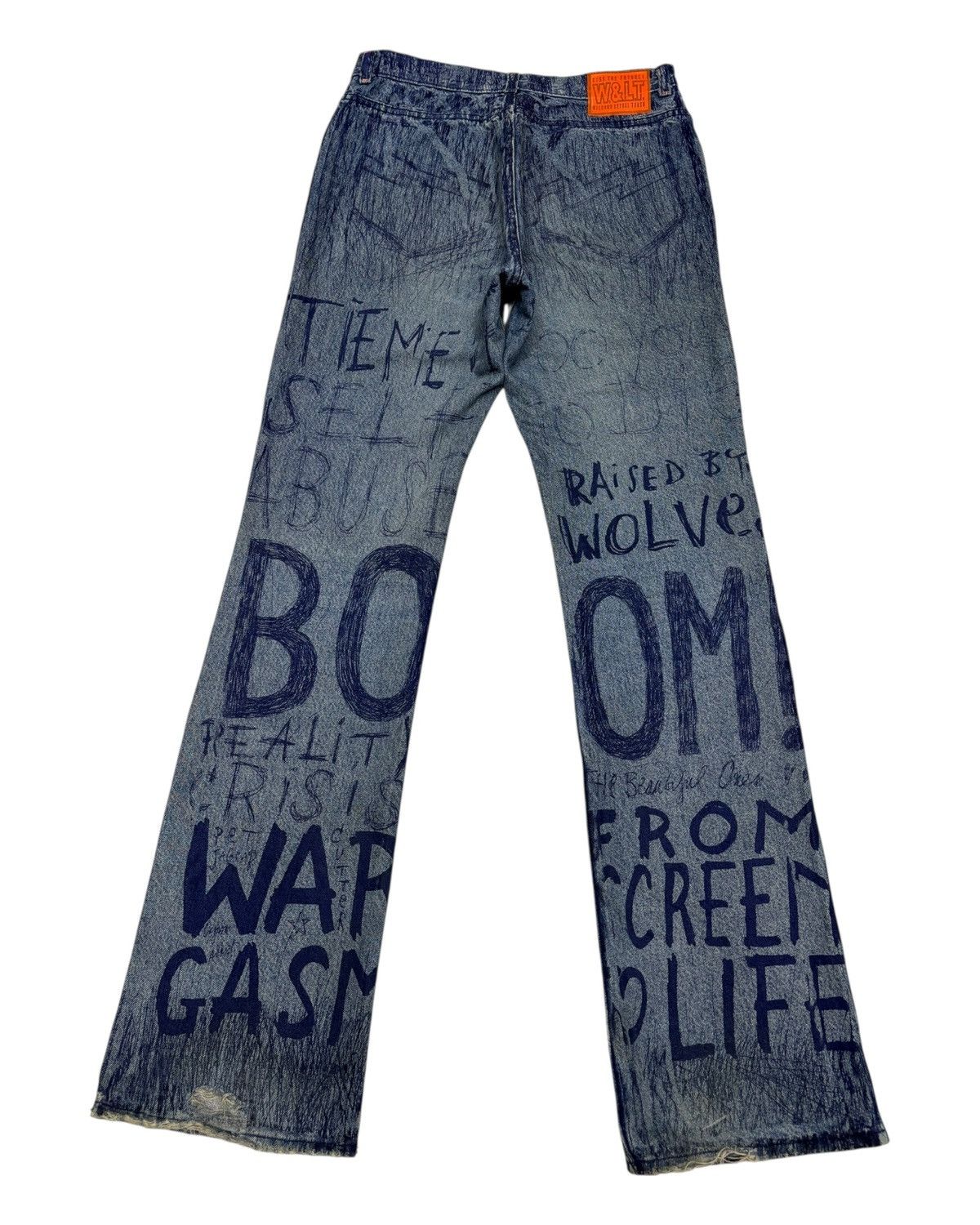 W&LT W&LT Archives - A/W 1997 - Pen Graffiti Denim Jeans Size US 30 / EU 46 - 2 Thumbnail