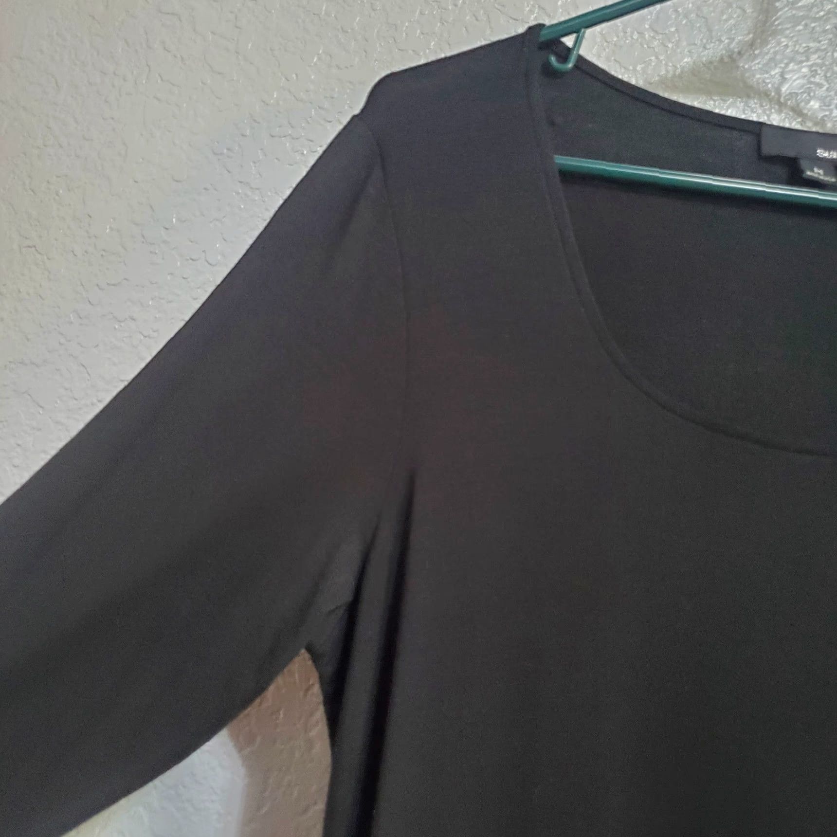 Vintage Sun Kim Tunic Top Women M Black Asymmetrical Bubble Hem Stretch Lagenlook USA Size M / US 6-8 / IT 42-44 - 5 Thumbnail