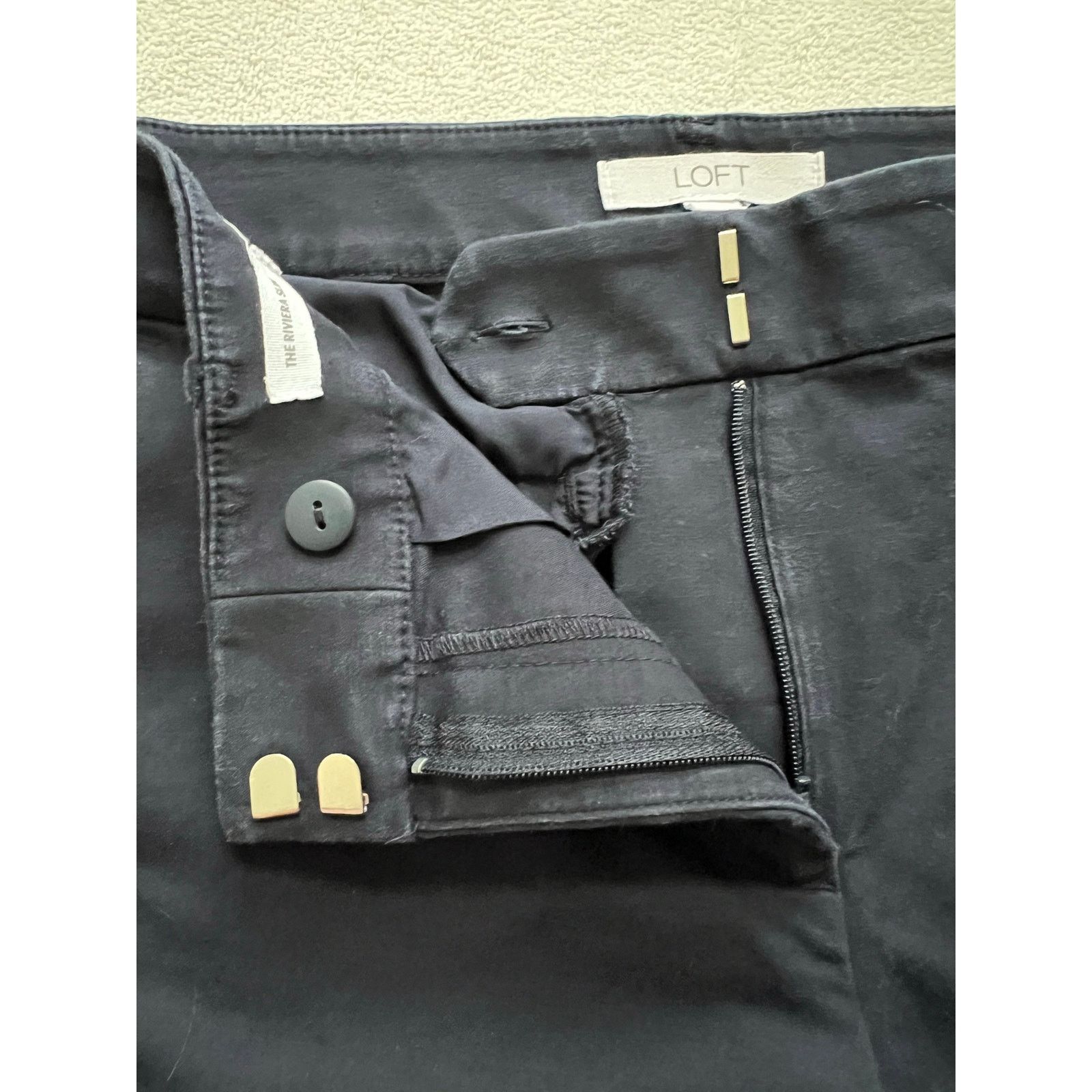 Loft Loft Riviera Slim Navy Midrise Cropped Ankle Pants Size 6 Size 28" / US 6 / IT 42 - 2 Thumbnail
