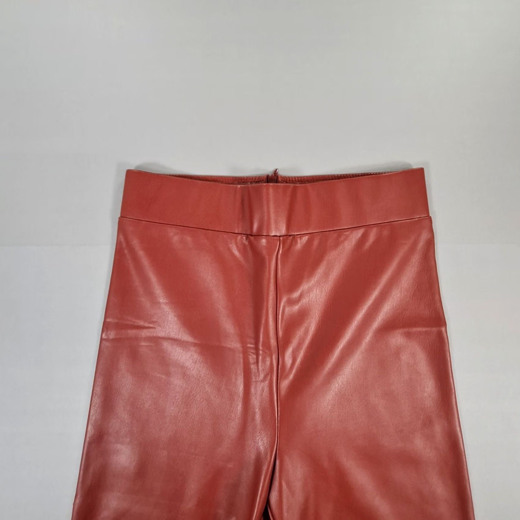 ALIX NYC ALIX NYC Womens Leggings Red XS Faux Leather Split Hem Pants Size 26" / US 2 / IT 38 - 2 Thumbnail