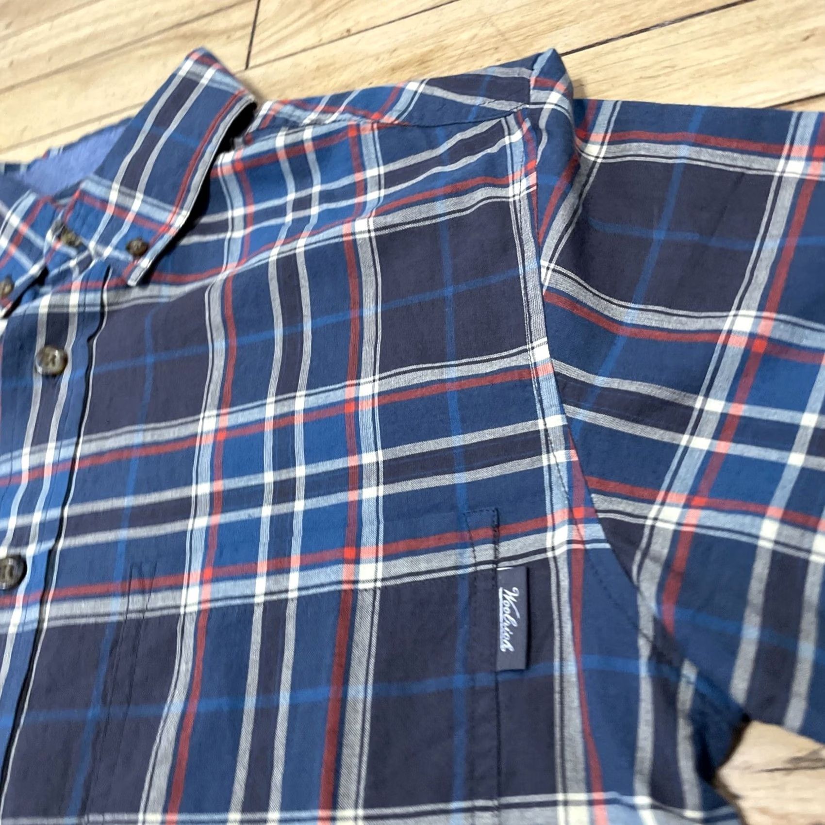 Vintage WOOLRICH Shirt Men S Blue Gray Plaid Red Western Lightweight Oxford S Size US S / EU 44-46 / 1 - 5 Thumbnail