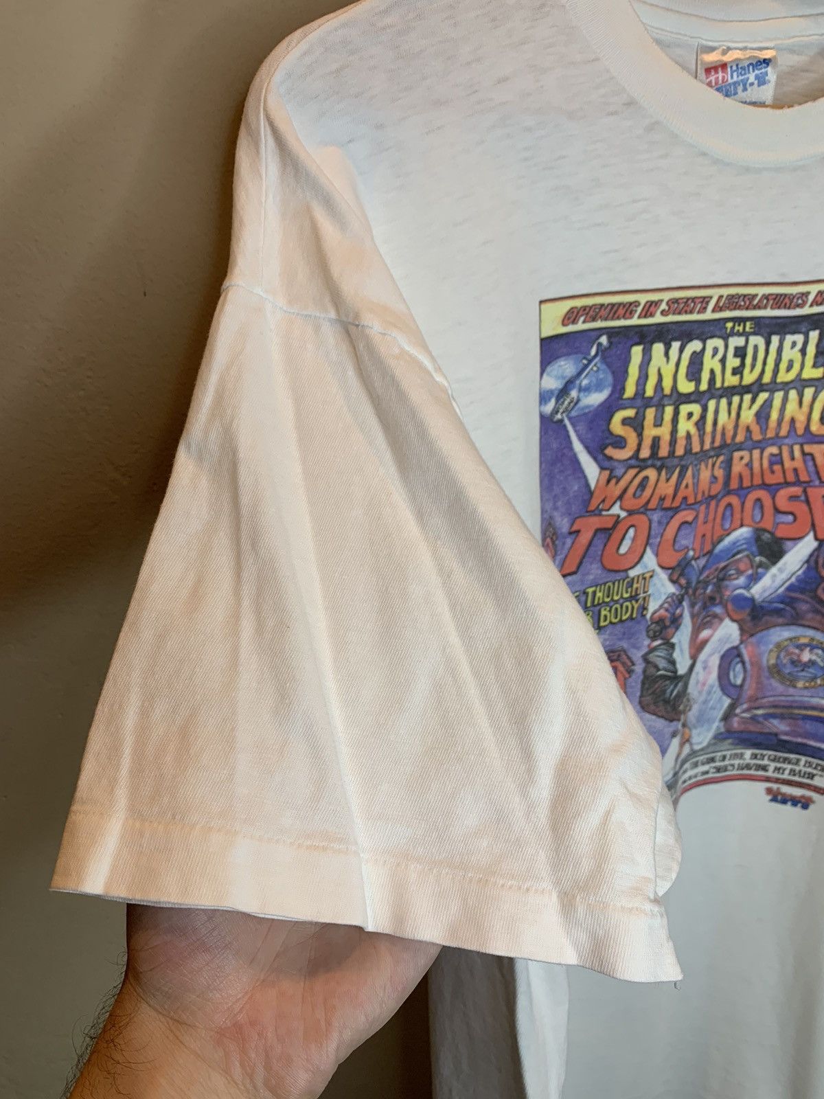 Vintage RARE 90’s Incredible Shrinking Women’s Right To Choose Shirt Size US XL / EU 56 / 4 - 4 Thumbnail