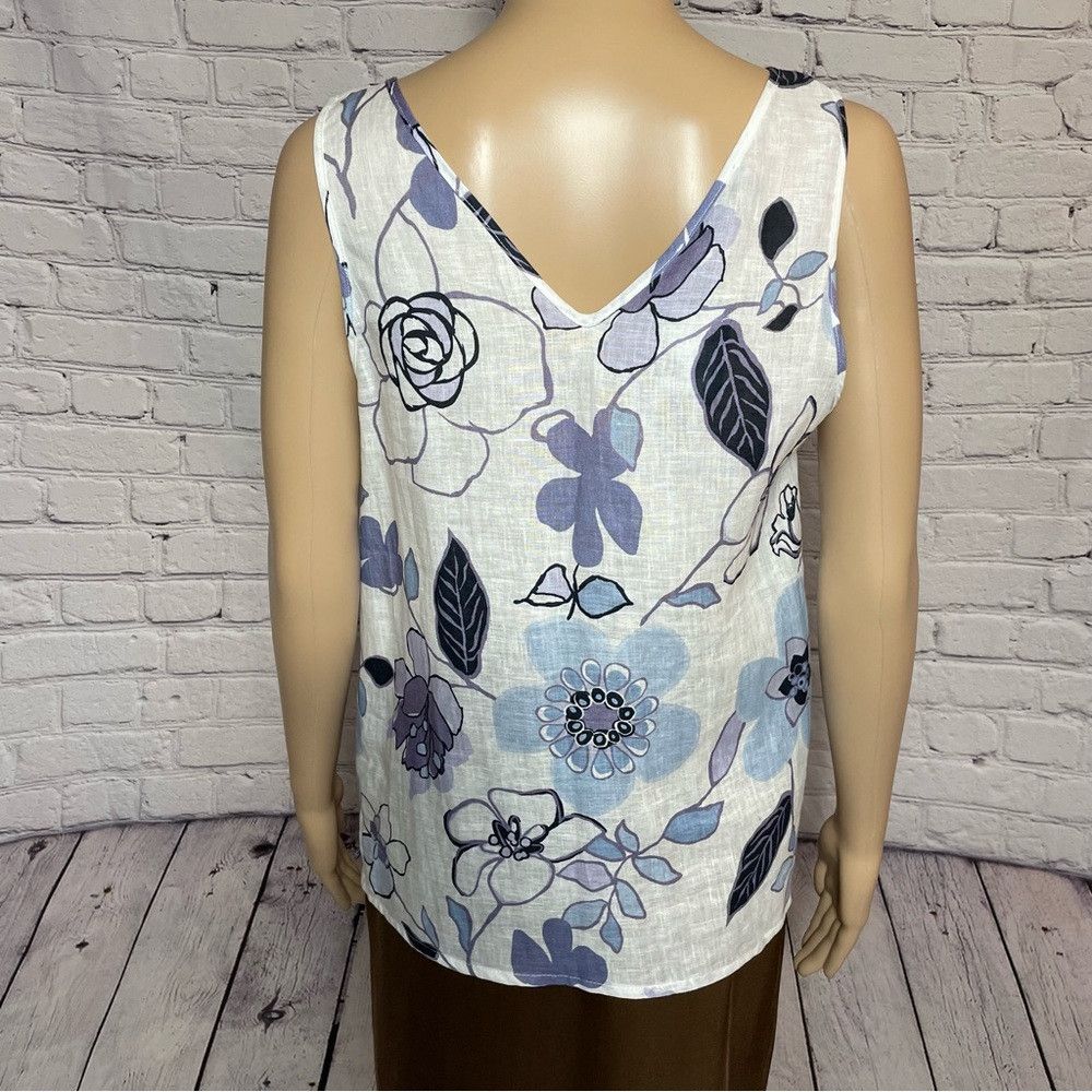 Altea NWT New $257 Altea Floral Linen Top Size 8 Made in Italy Size M / US 6-8 / IT 42-44 - 5 Thumbnail