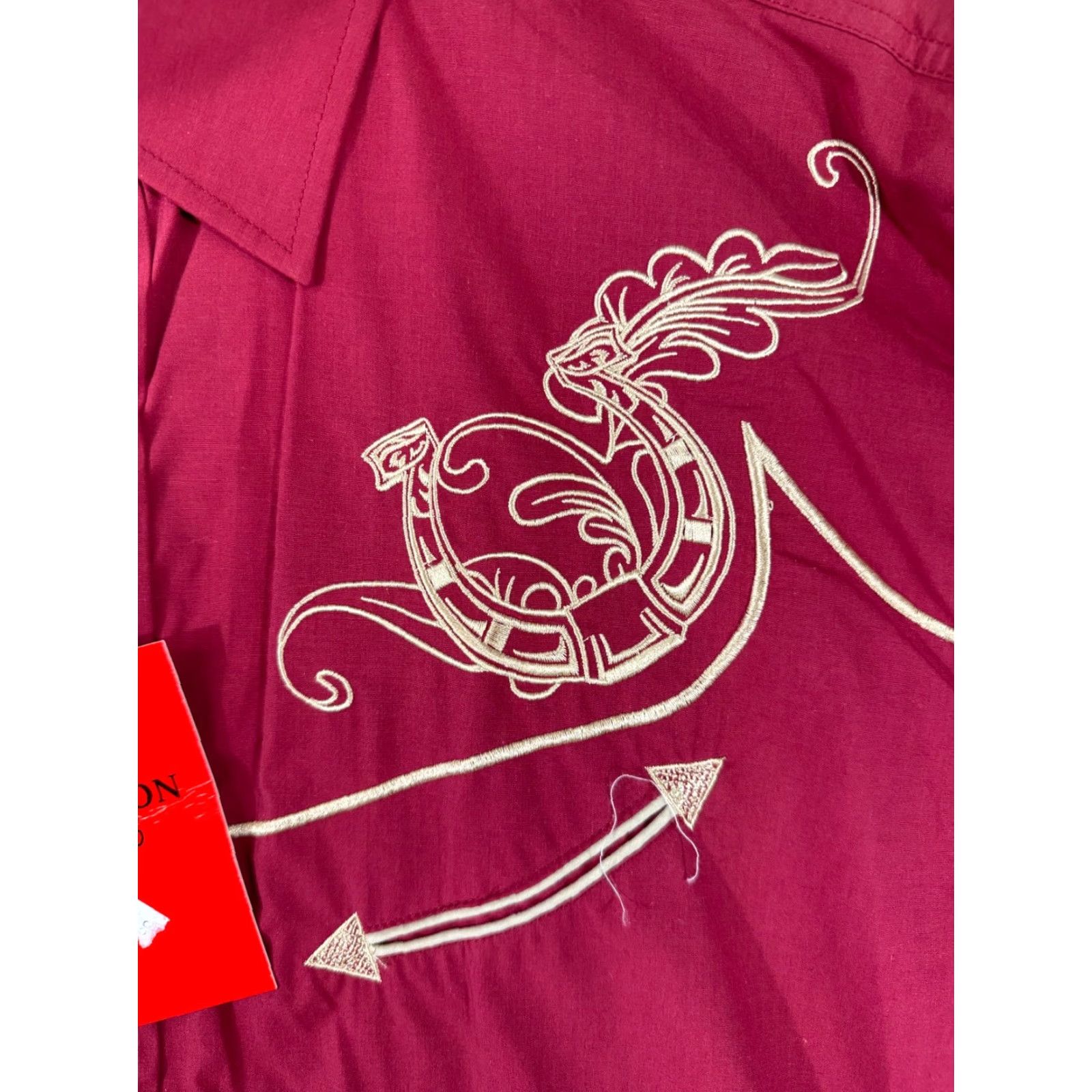 Vintage Patron Cito Red Label Western Shirt Mens XL Red Embroidered Pearl Snap NWT Size US XL / EU 56 / 4 - 6 Thumbnail