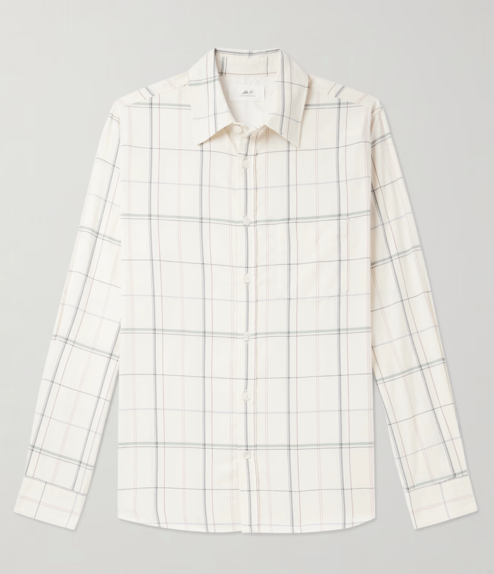 Mr P. Checked Organic Cotton Twill Shirt Size US L / EU 52-54 / 3 - 1 Thumbnail