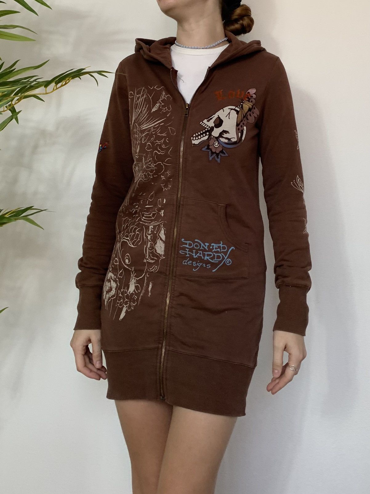 Ed Hardy VINTAGE ED HARDY JAPANESE STYLE 2000s LONG HOODIE Size M / US 6-8 / IT 42-44 - 3 Thumbnail