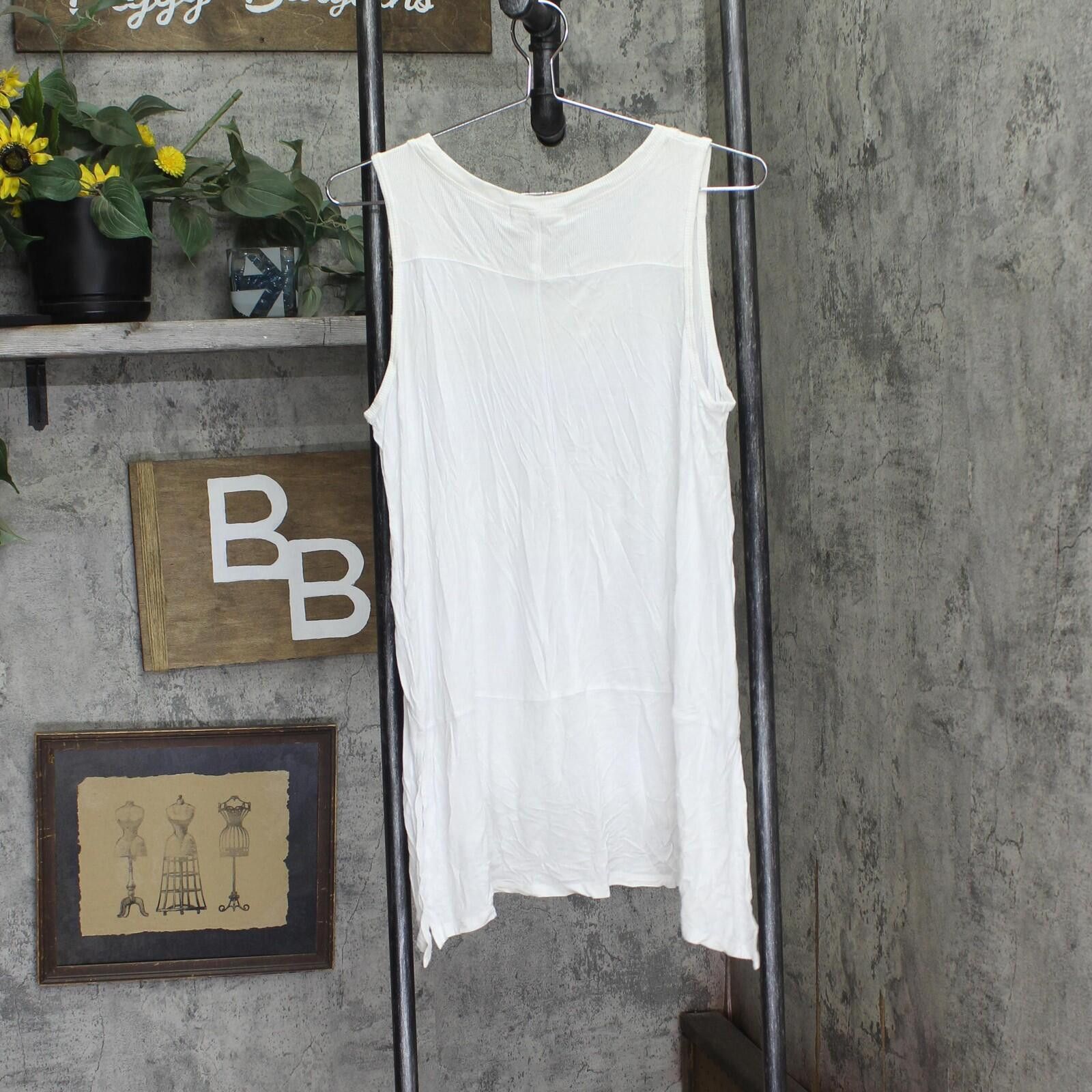 Other Nwt Pink Rose Side-slit Handkerchief-hem Tank Top White L Size L / US 10 / IT 46 - 2 Thumbnail