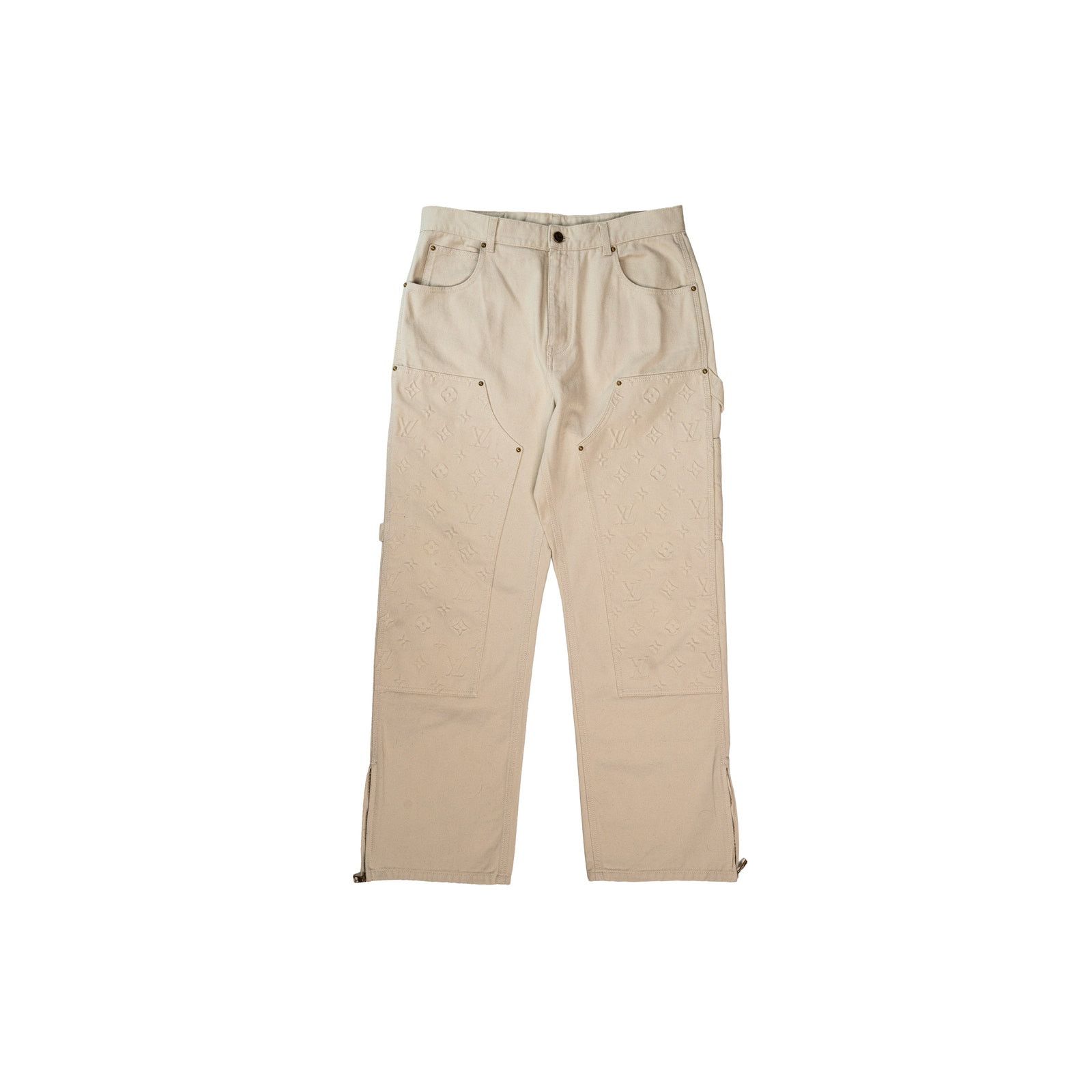 Louis Vuitton Biege Monogram Double Knee Jeans Size US 34 / EU 50 - 1 Thumbnail