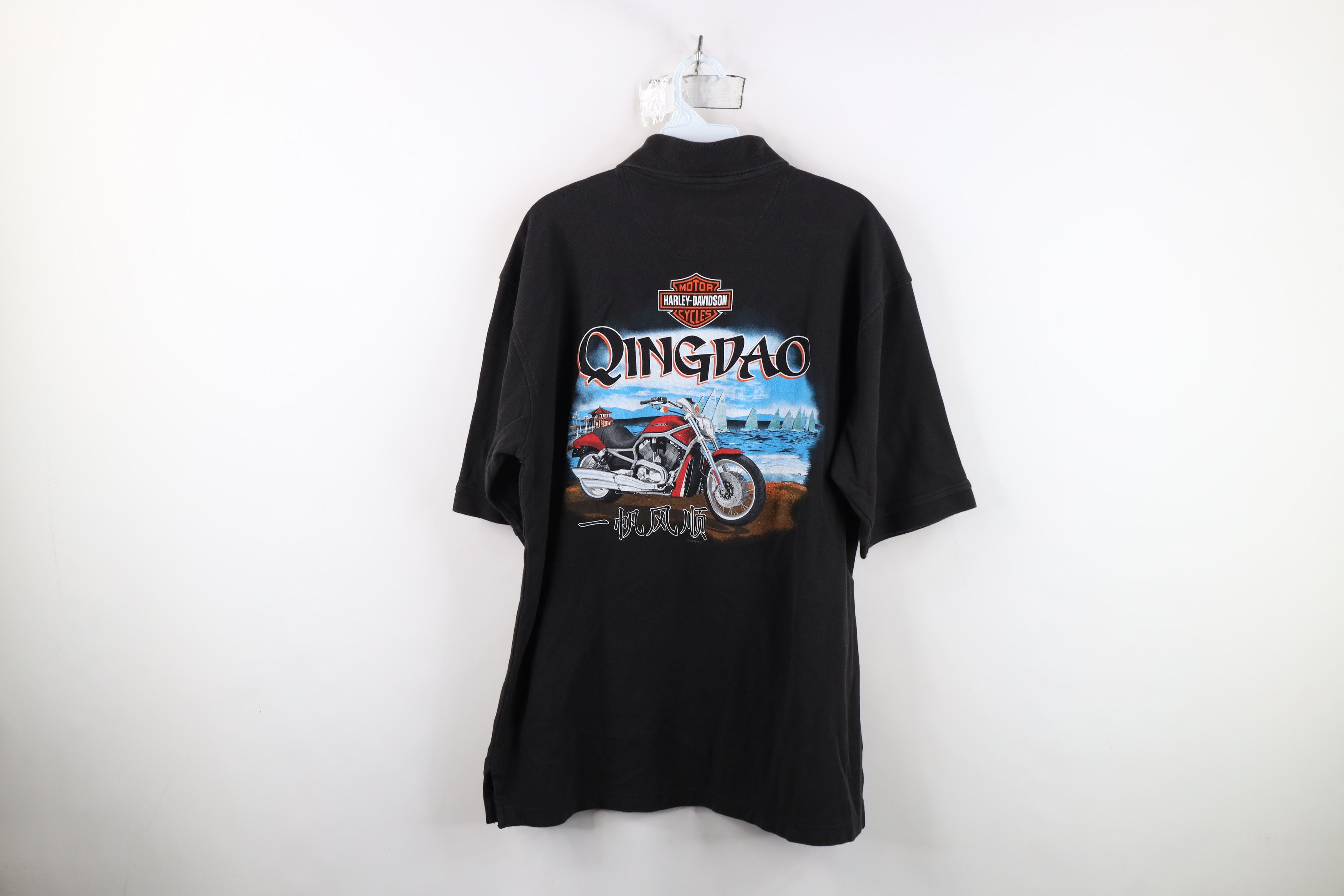 Harley Davidson Vintage Y2K 2008 Harley Davidson Spell Beijing China Polo Size US L / EU 52-54 / 3 - 11 Thumbnail