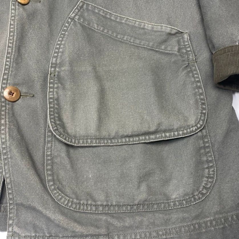 Vintage VINTAGE L.L.Bean Original Field Chore Coat Olive 187061 Removable Wool Plaid Lining 7950 XL Green Canvas Wool Regular Button Size US XL / EU 56 / 4 - 7 Thumbnail