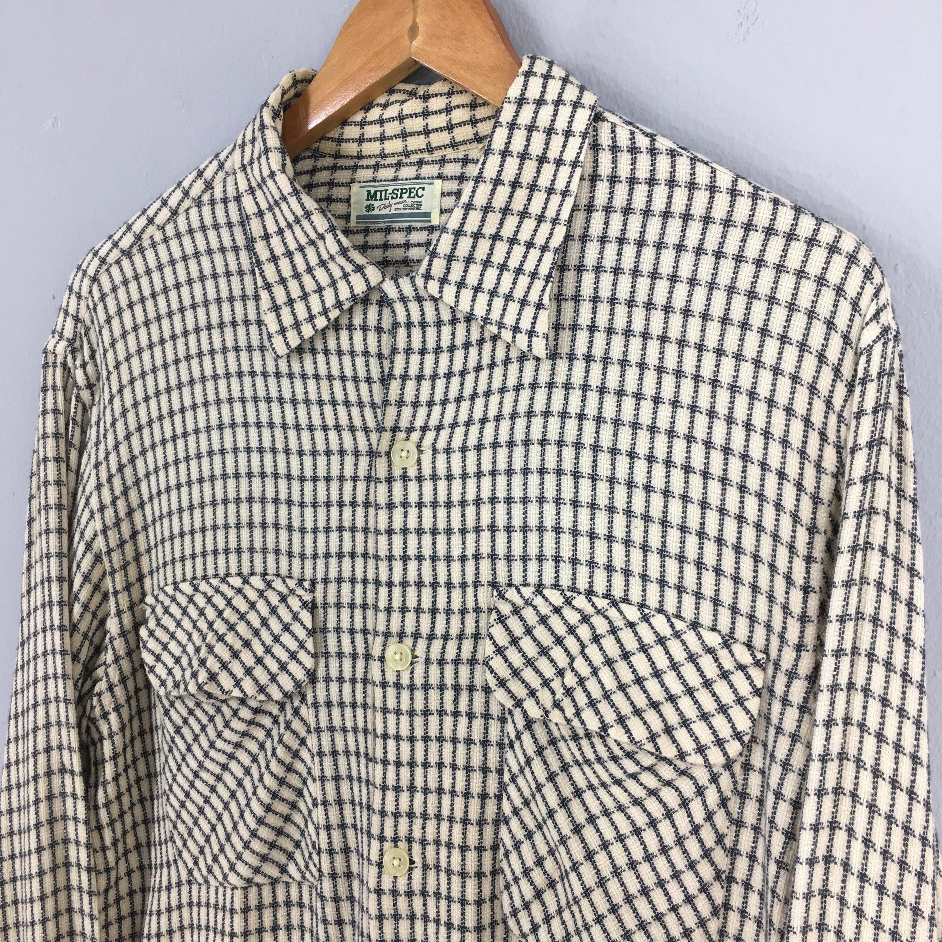 Flannel × Vintage Vintage Mil Spec Checkered Gingham Flannel Shirt Medium Size US M / EU 48-50 / 2 - 3 Thumbnail