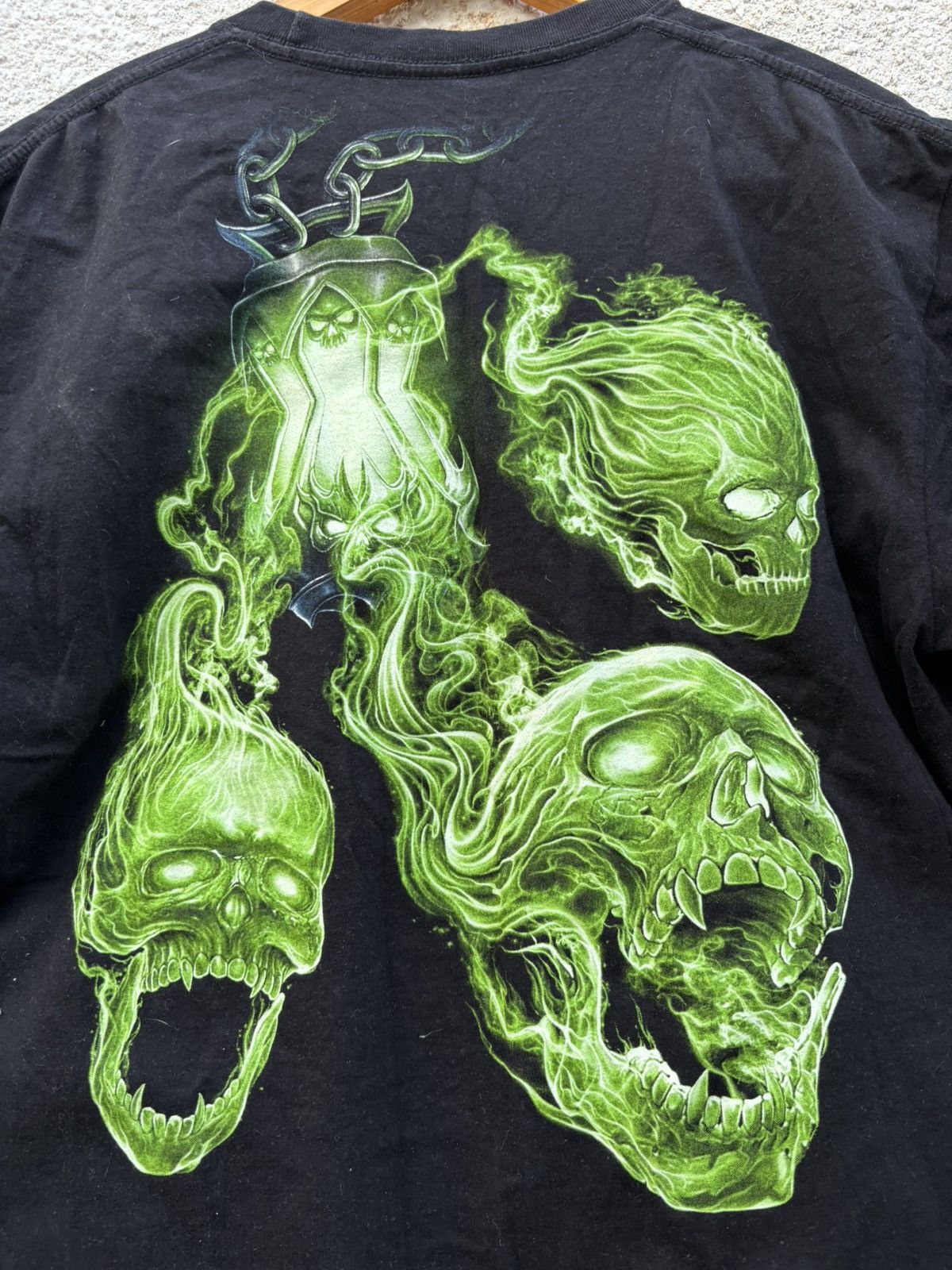 Band Tees × Hysteric Glamour × Vintage Vintage y2k Supreme Green Skull Pile Glow Style Tee Size US M / EU 48-50 / 2 - 4 Thumbnail