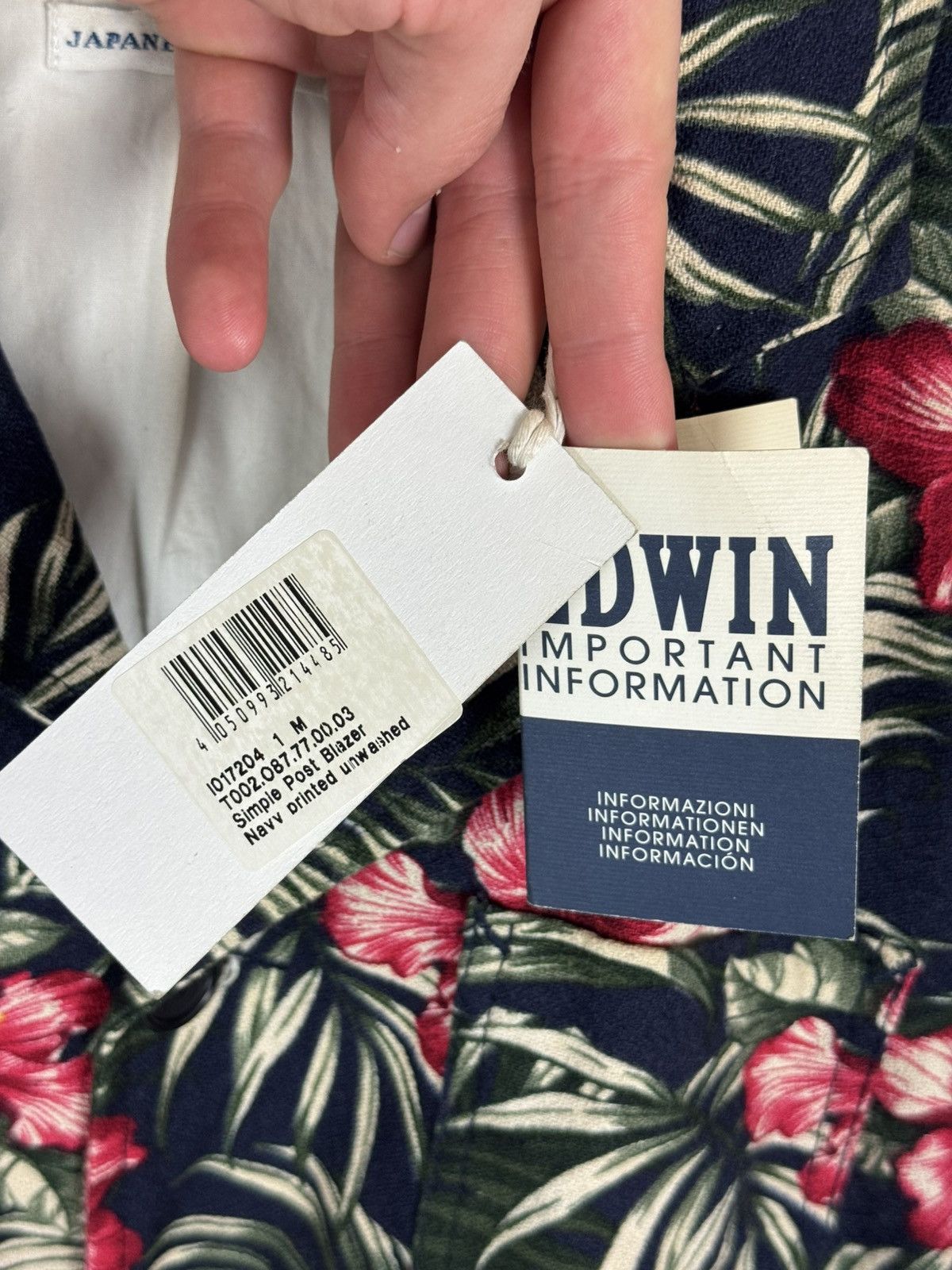 Edwin New! Edwin Simple Post Japanese Denim Floral Blazer Jacket Size US M / EU 48-50 / 2 - 7 Thumbnail