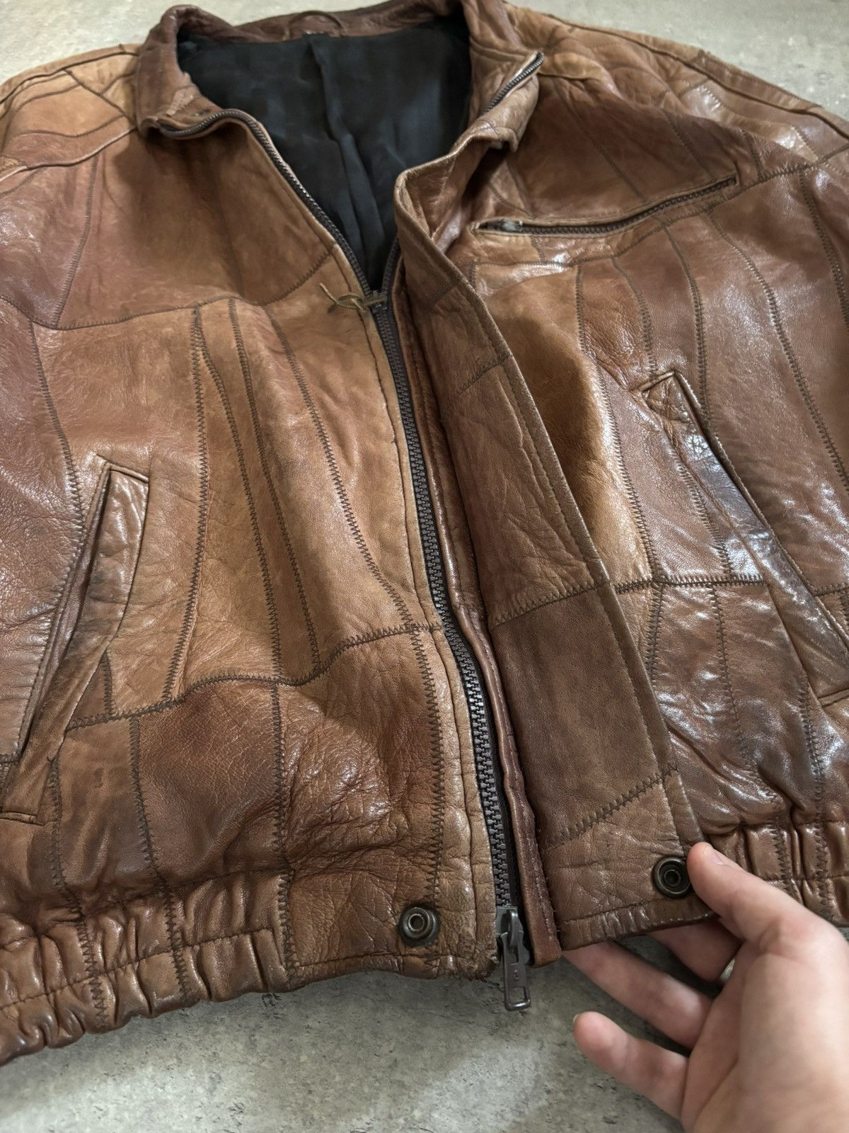 Vintage Real Leather Vintage Boxy Leather Jacket Y2K Streetwear L Size US L / EU 52-54 / 3 - 17 Thumbnail
