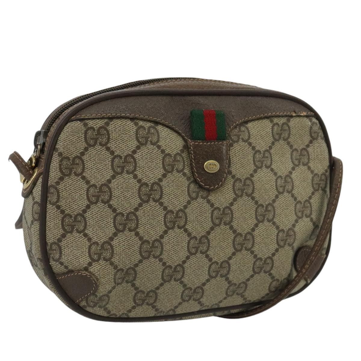 Gucci GUCCI GG Supreme Web Sherry Line Shoulder Bag Pvc Beige 89 Size ONE SIZE - 1 Thumbnail