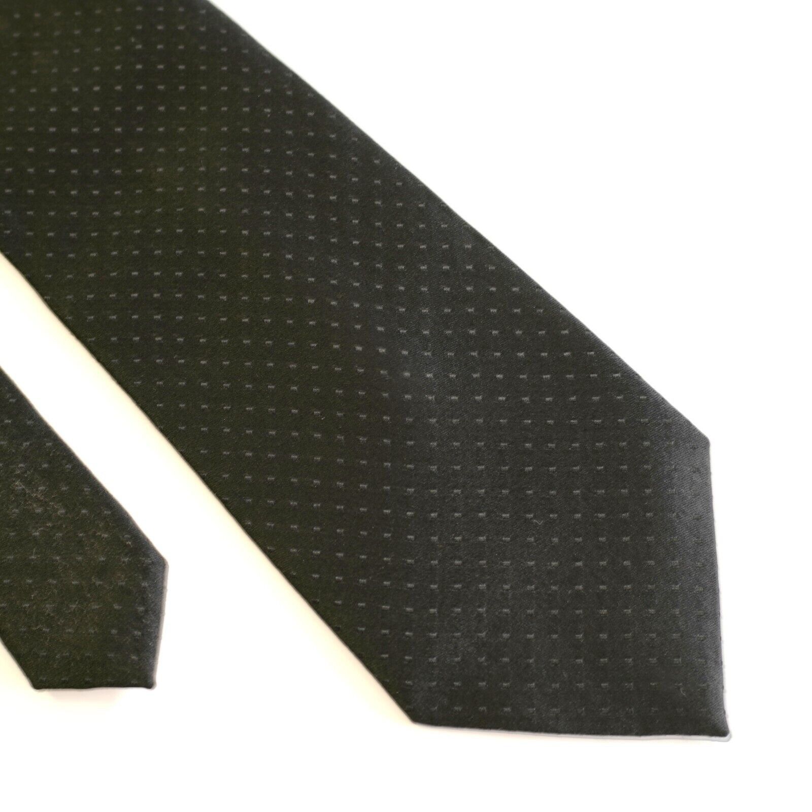 Van Heusen Van Heusen Black Check Print Silk Tie Size ONE SIZE - 1 Thumbnail