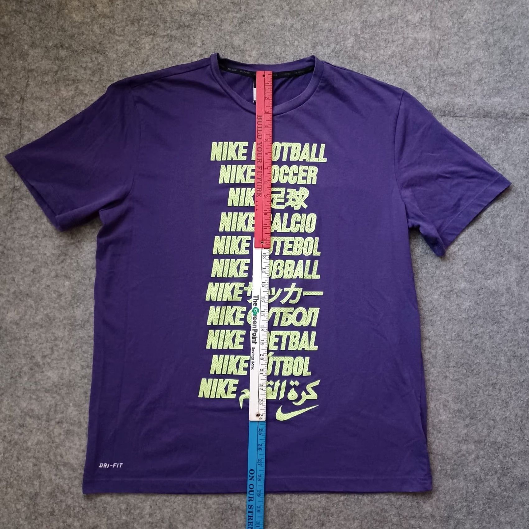 Nike Nike Dri-FIT Soccer T-Shirt Mens XL Purple Swoosh Logo Cassette Languages Size US XL / EU 56 / 4 - 7 Thumbnail