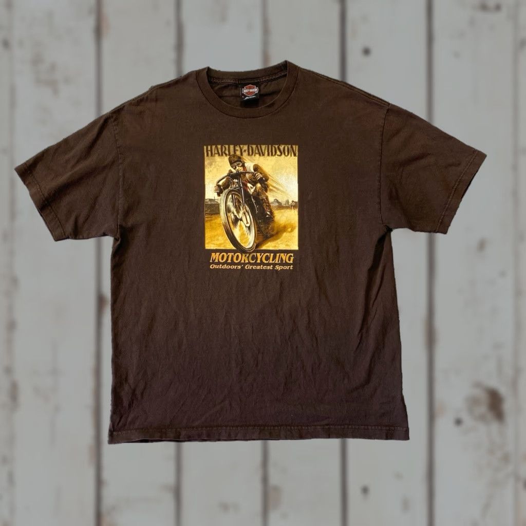 Harley Davidson VINTAGE Harley-Davidson T Shirt Adult XL Brown Albuquerque Graphic Print Crew Neck Short Sleeve Mens Size US XL / EU 56 / 4 - 1 Thumbnail