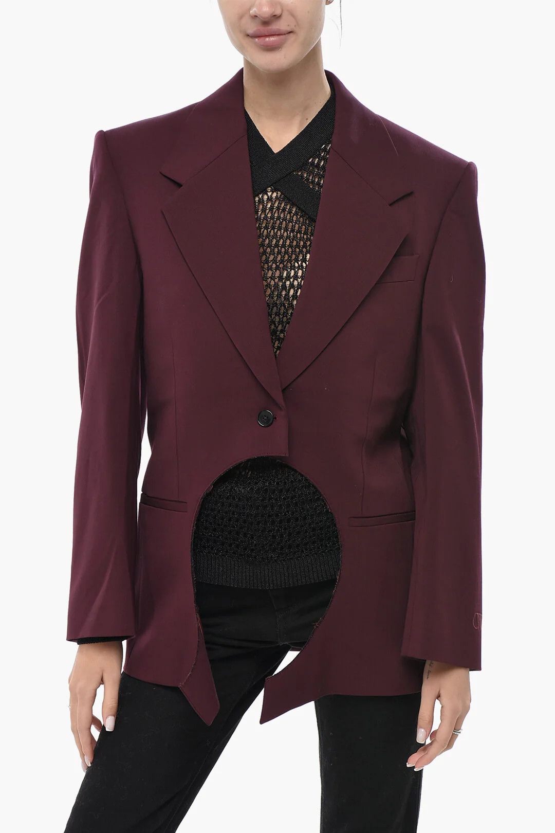 Off-White og1mm0426 Lined Blazer in Burgundy Size XS / US 0-2 / IT 36-38 - 1 Thumbnail