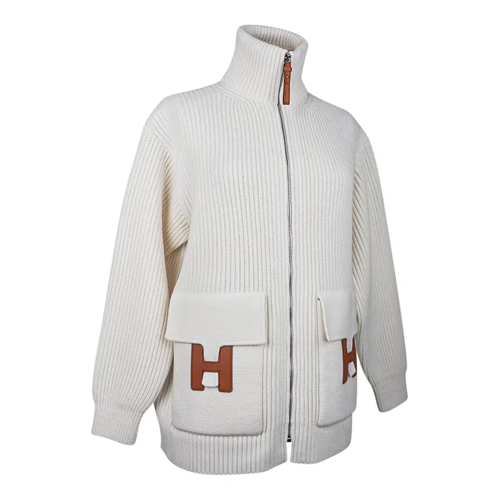 Hermes Zip Up Zipper Cardigan Sweater Wool Knit Jacket 38 Size XS / US 0-2 / IT 36-38 - 13 Thumbnail