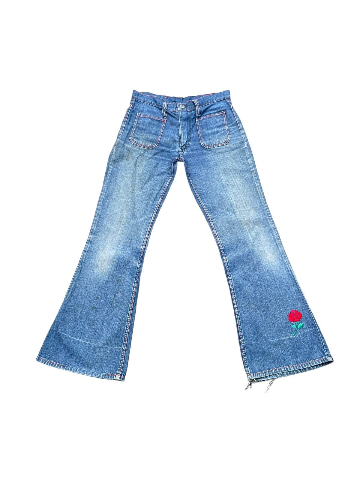 Japanese Brand Vintage Flare Jeans East Faded Denim Size 29" - 1 Thumbnail