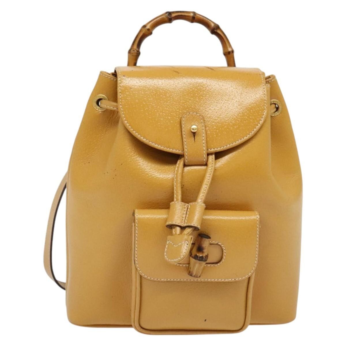 Gucci Gucci Vintage Bamboo Backpack Leather Size ONE SIZE - 1 Thumbnail