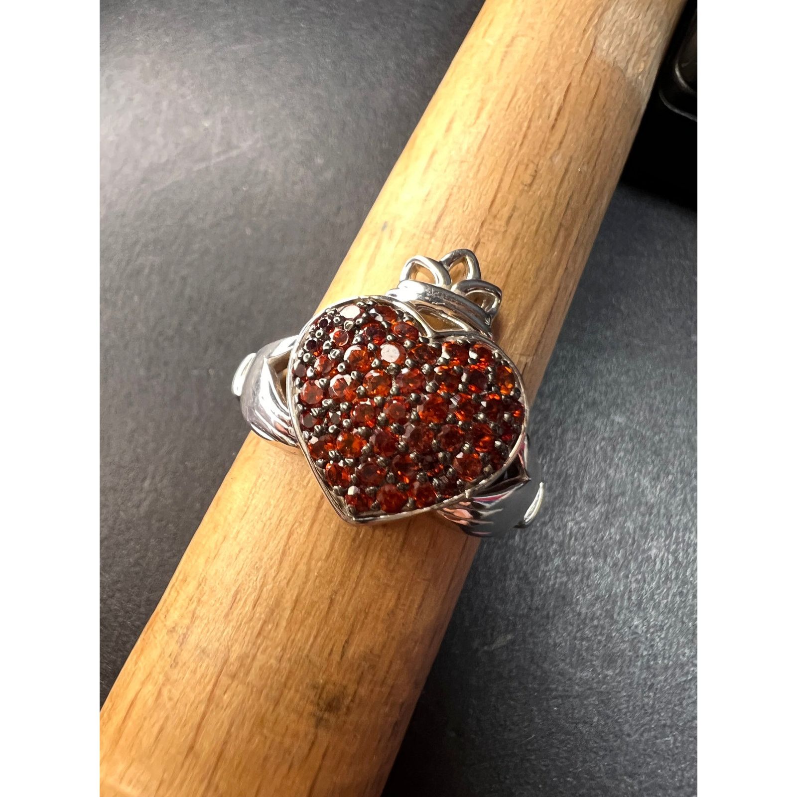Other NEW Garnet claddagh ring in sterling silver size 7 Size ONE SIZE - 15 Thumbnail