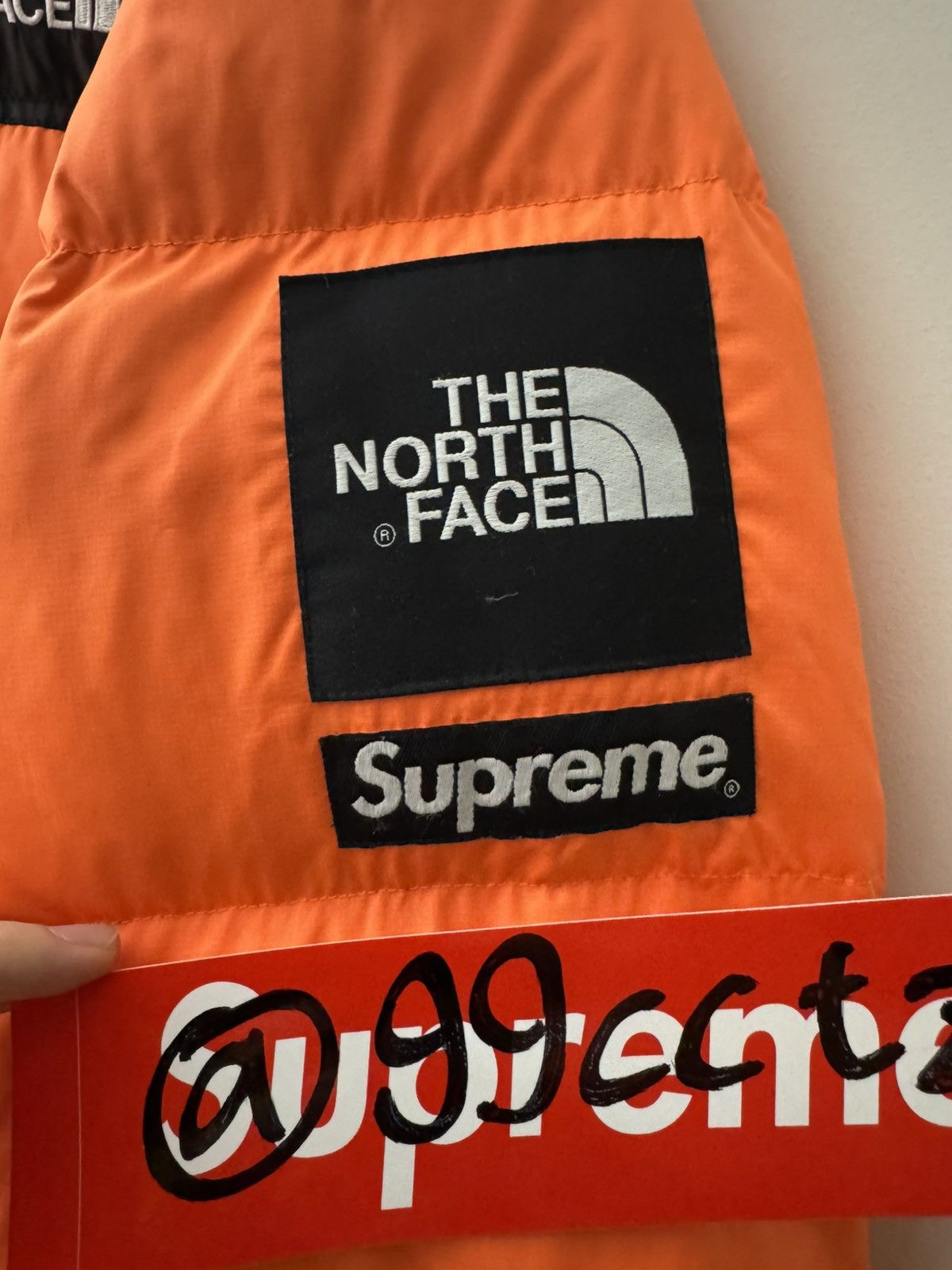 Supreme × The North Face Supreme TNF Orange Nuptse Jacket Size US M / EU 48-50 / 2 - 3 Thumbnail