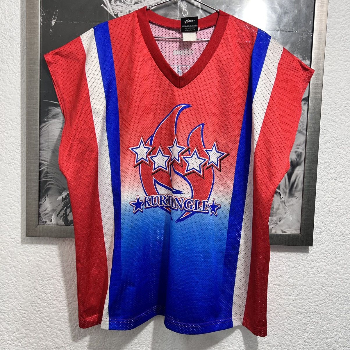 Vintage × WWE × WWF KURT ANGLE JERSEY VINTAGE 2001 WWF Size US XL / EU 56 / 4 - 1 Thumbnail