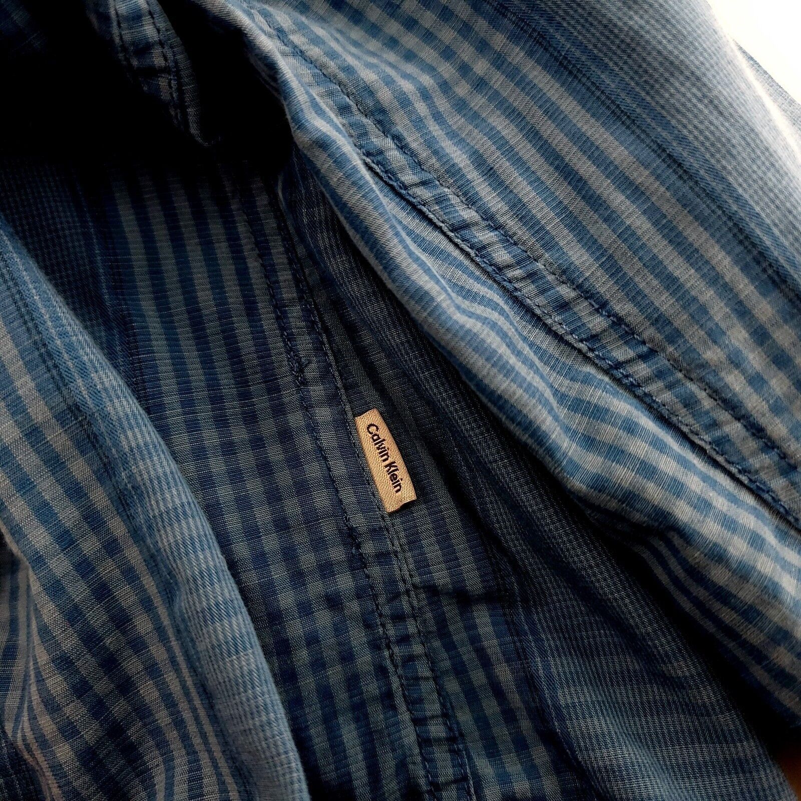 Calvin Klein Calvin Klein Plaid Blue Double Front Pocket Cotton Linen Col Size US L / EU 52-54 / 3 - 11 Thumbnail