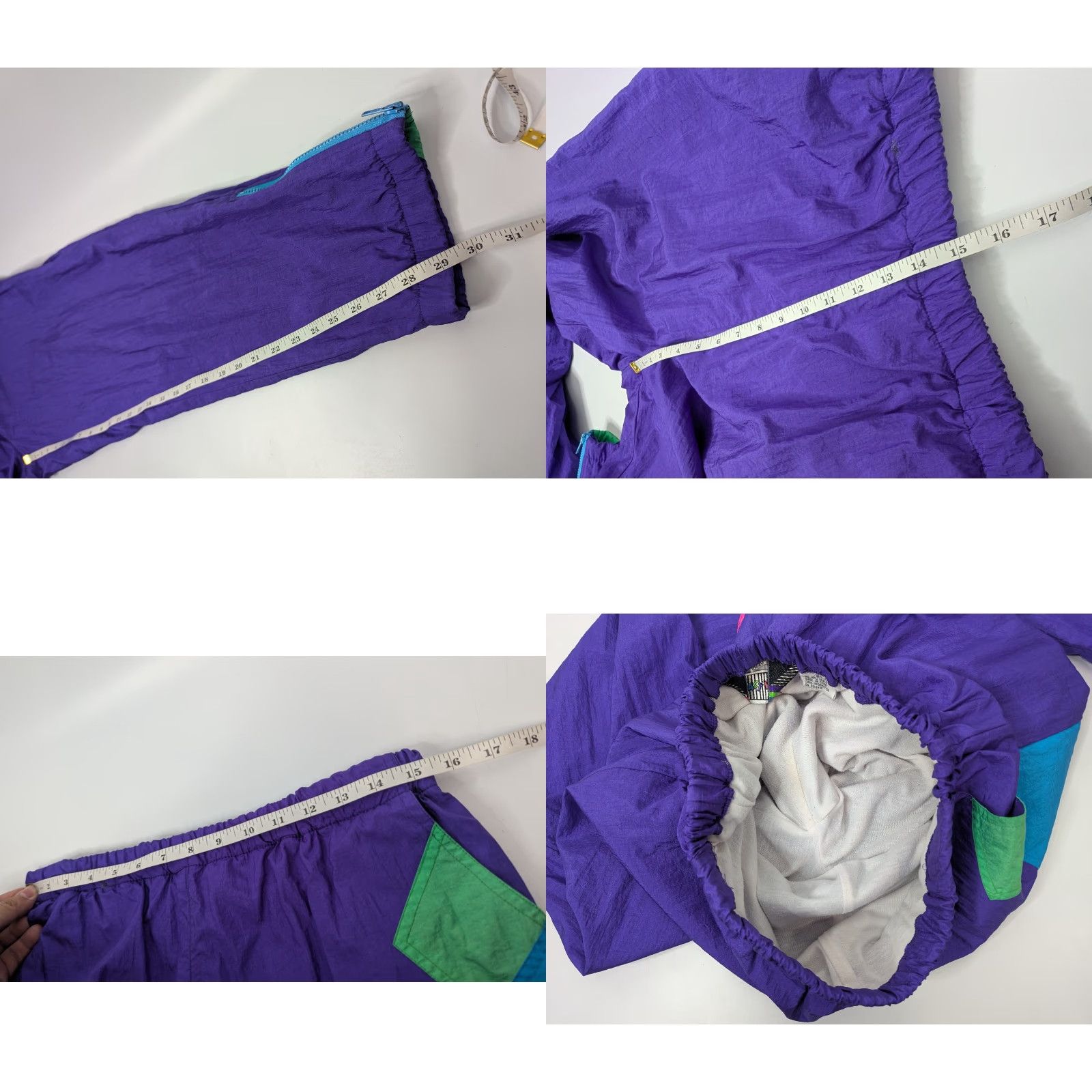 Vintage VINTAGE East West Purple Nylon Track Pants 18/20 Women Nylon Windbreaker Set Pocket Elastic Waist Wrinkle Resistant Retro 90s Athleisure Size 40" / US 18 - 8 Thumbnail