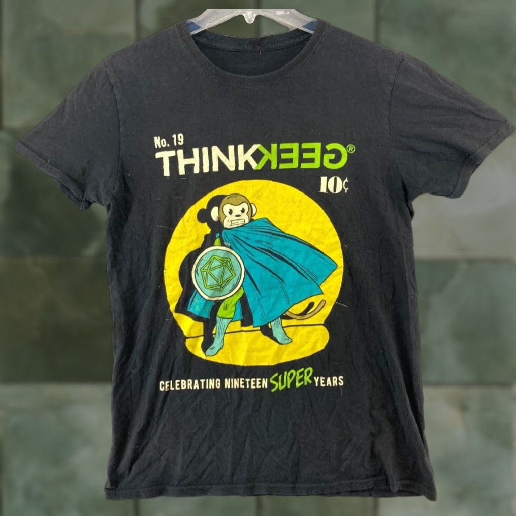 Vintage ThinkGeek Mens TShirt Small Black Super Monkey Shirt Adults S Black Graphic Print Crew Neck Nike? Wait no. Size US S / EU 44-46 / 1 - 1 Thumbnail