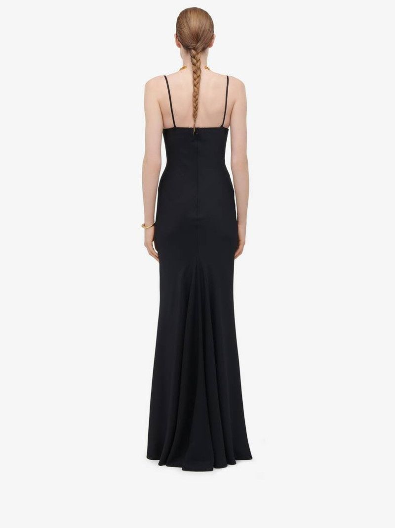 Alexander McQueen o1w1db10326 Sweetheart Neckline Evening Dress in Black Size XL / US 12-14 / IT 48-50 - 4 Thumbnail