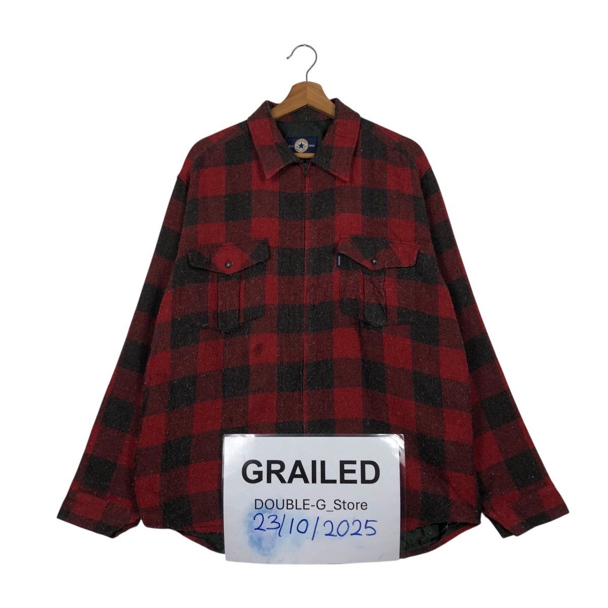 Japanese Brand 📌Vintage Wool Zipper Jacket Tartan Design Converse All Star Size US M / EU 48-50 / 2 - 1 Thumbnail