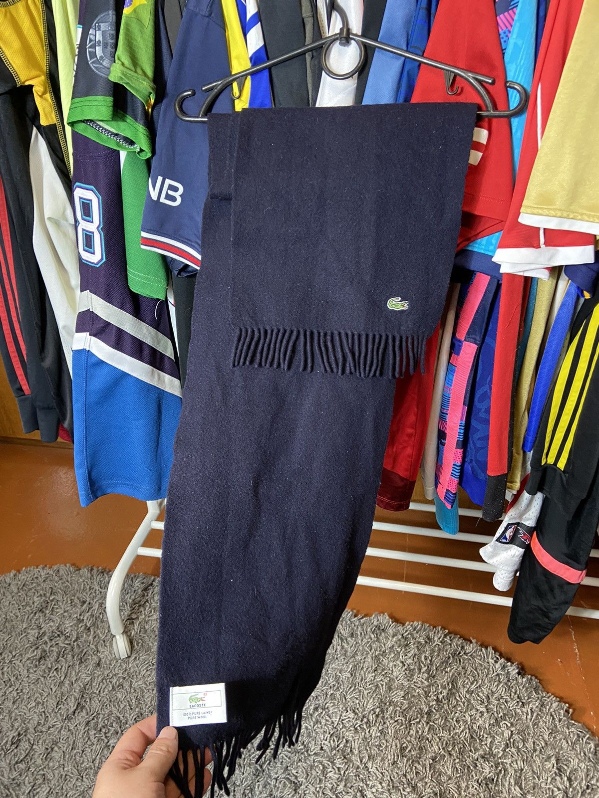 Lacoste × Vintage VINTAGE 00s LACOSTE 100 % WOOL SCARF Size ONE SIZE - 4 Thumbnail