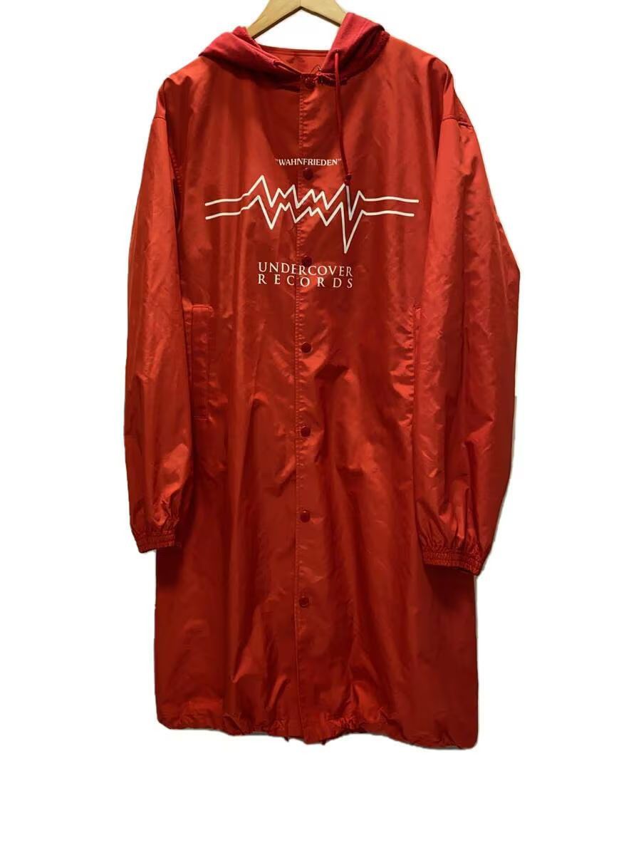 image of Undercover Record Label Hooded Coat in Red, Men's (Size XL)