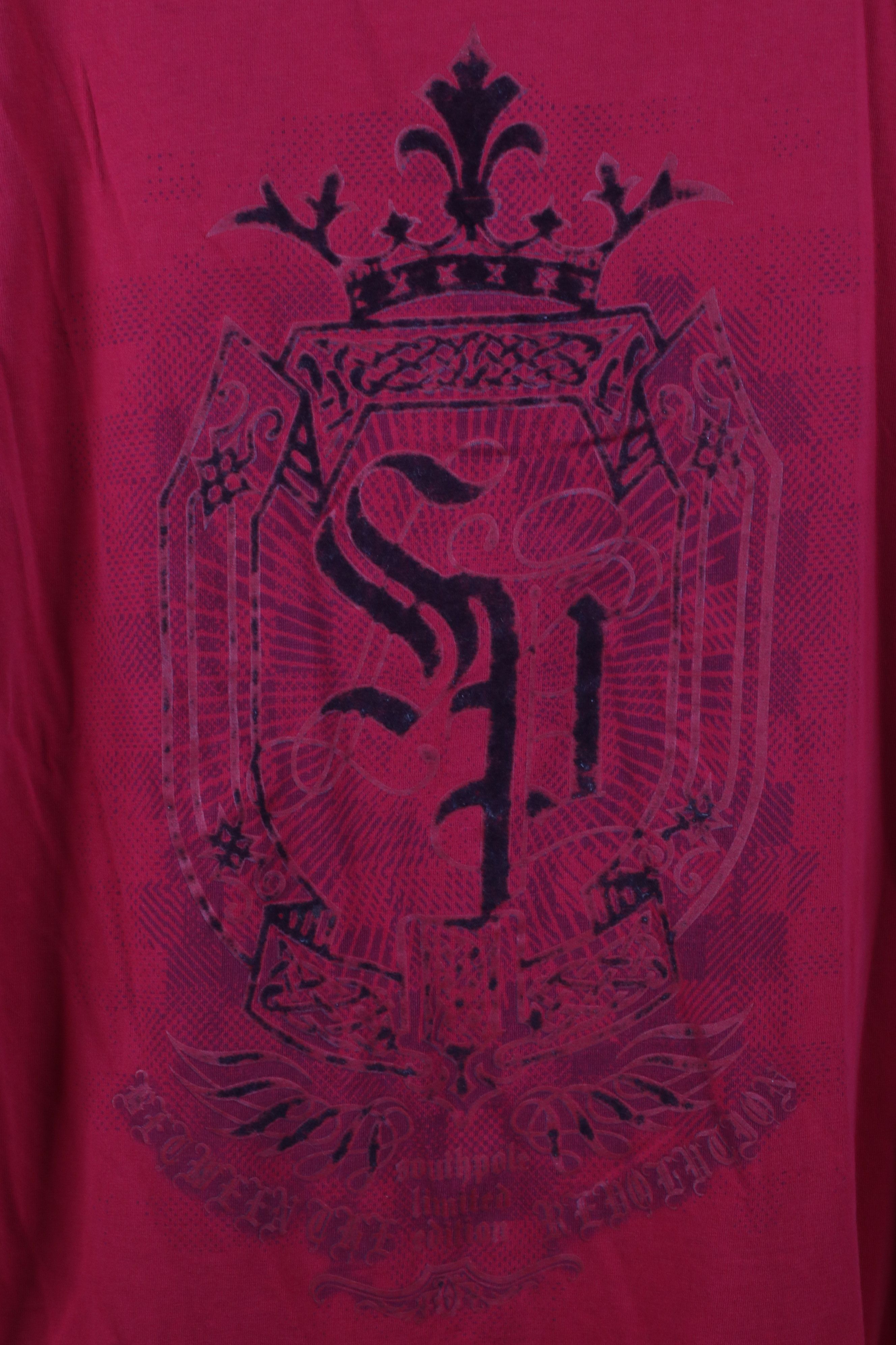 Southpole Vintage Y2K Southpole Crest UFC MMA Fighting T-Shirt Red Size US L / EU 52-54 / 3 - 4 Thumbnail