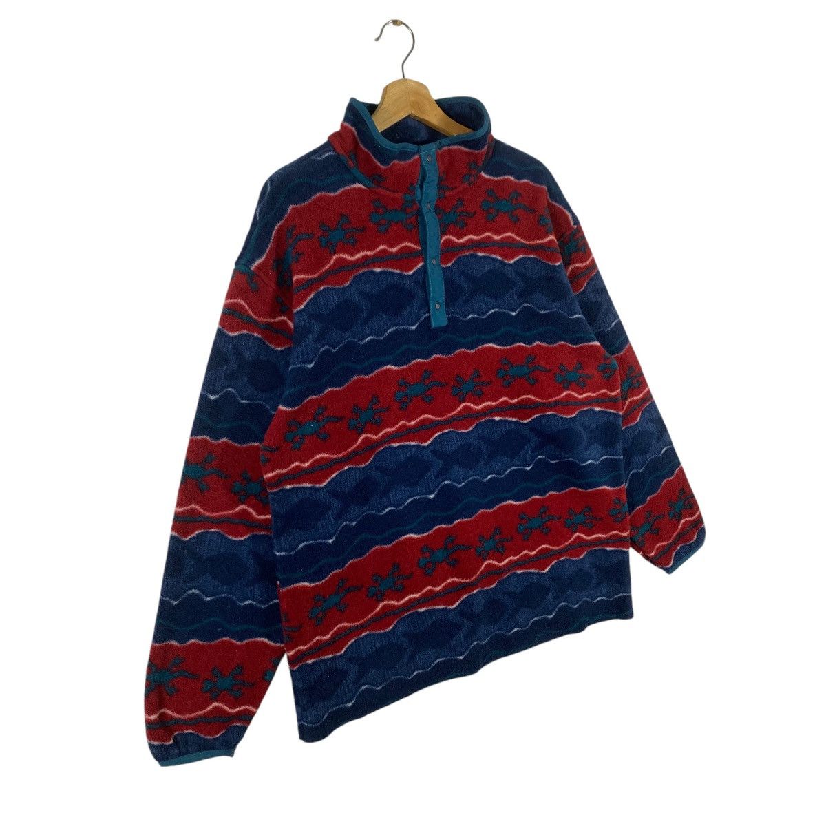 L.L. Bean × Patagonia Vintage L.L. Bean Red Multi Fleece Half Button Size US M / EU 48-50 / 2 - 3 Thumbnail