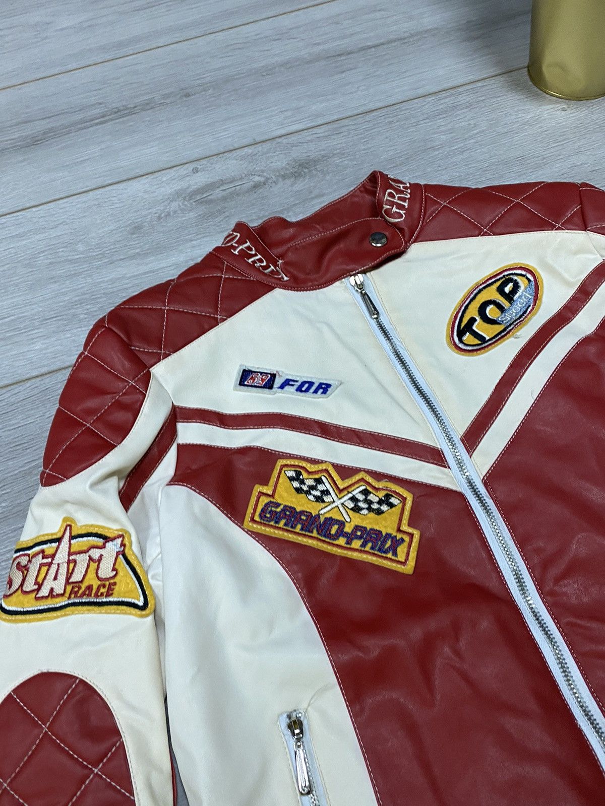 Vintage Rare Y2k Wonder Team Feilida Grand-Prix Leather Jacket 90’s Size M / US 6-8 / IT 42-44 - 3 Thumbnail