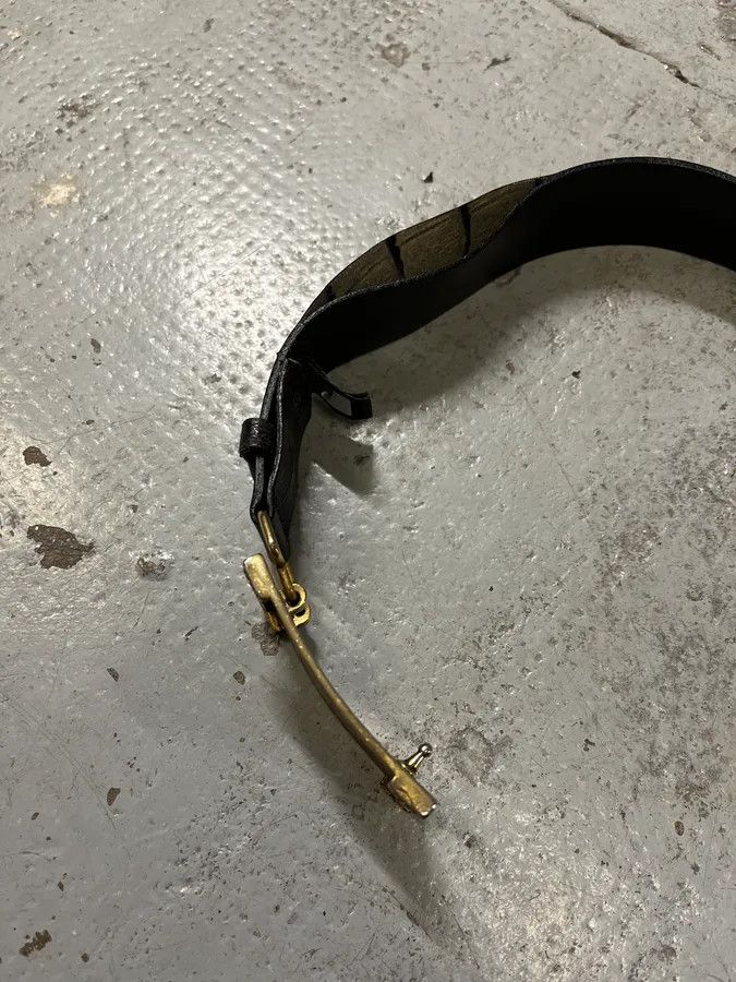 Roberto Cavalli 2000s Cavalli Golden Brut Rectangle Black Leather Belt Size ONE SIZE - 11 Thumbnail