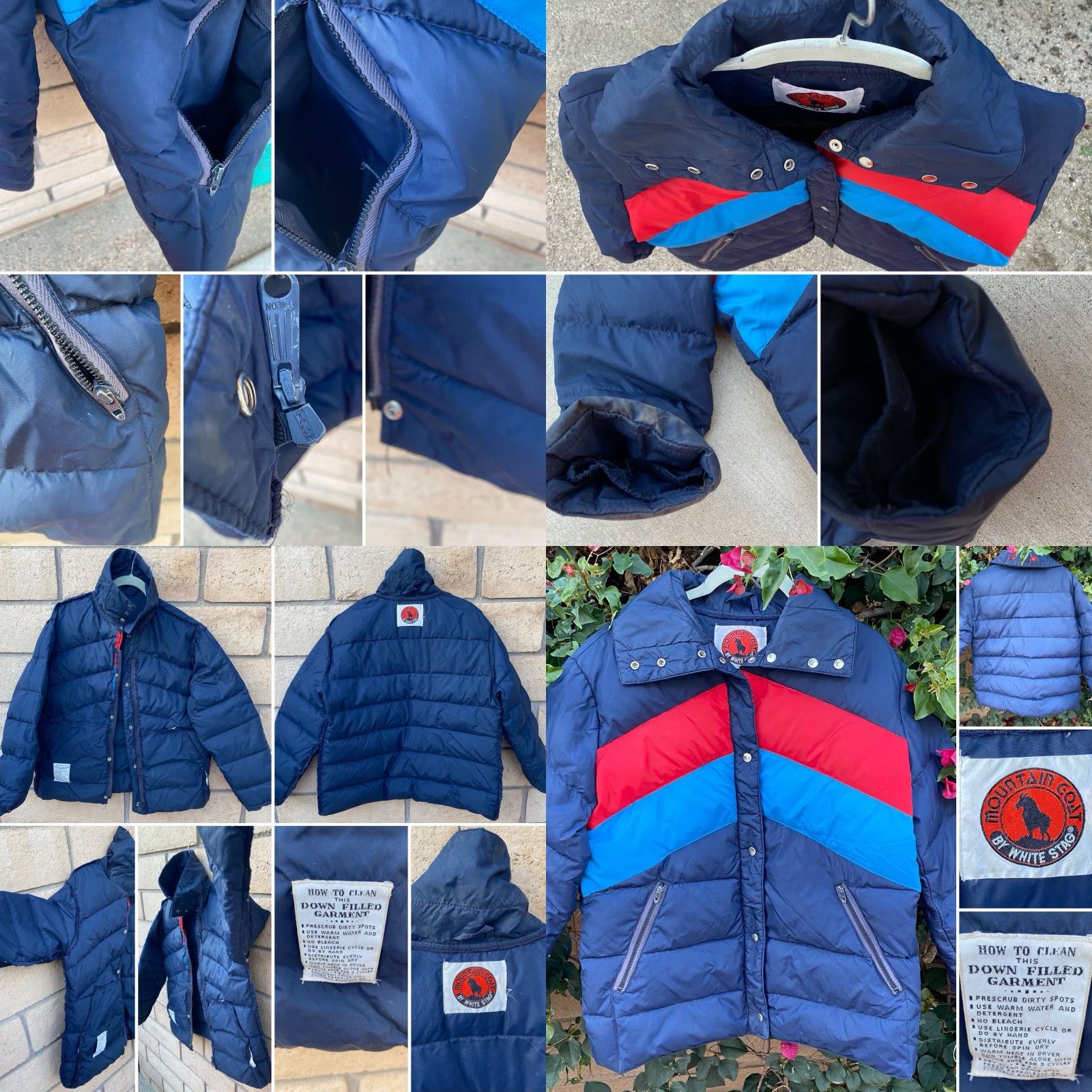 Vintage VINTAGE White Stag Mountain Goat Down Puffer Jacket Chevron Zip 70s 80s Size US S / EU 44-46 / 1 - 8 Thumbnail